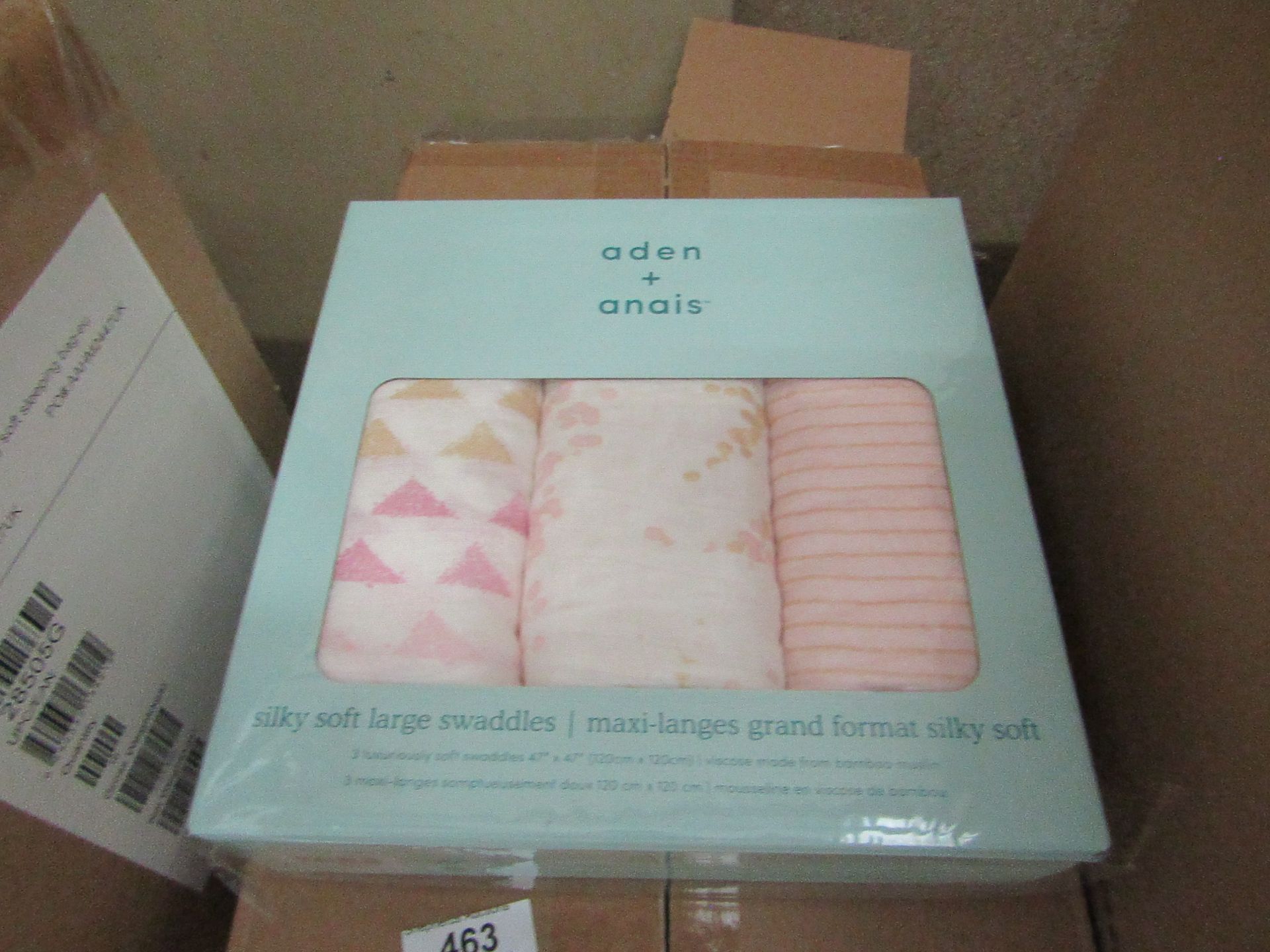 aden + anais pack of 3 Silky Soft Large Swaddles, new and sealed in box