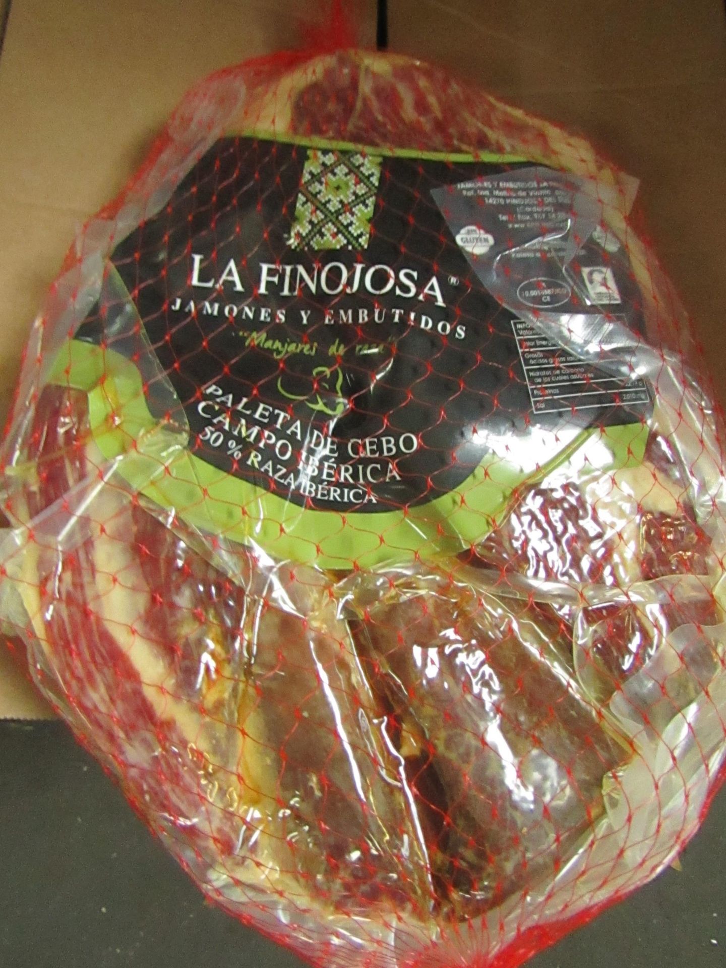1 x La Finojosa 2.2 Kg Boneless Iberico Ham Shoulder BB 18.3.22 RRP £99 on Amazon Pata Negra -