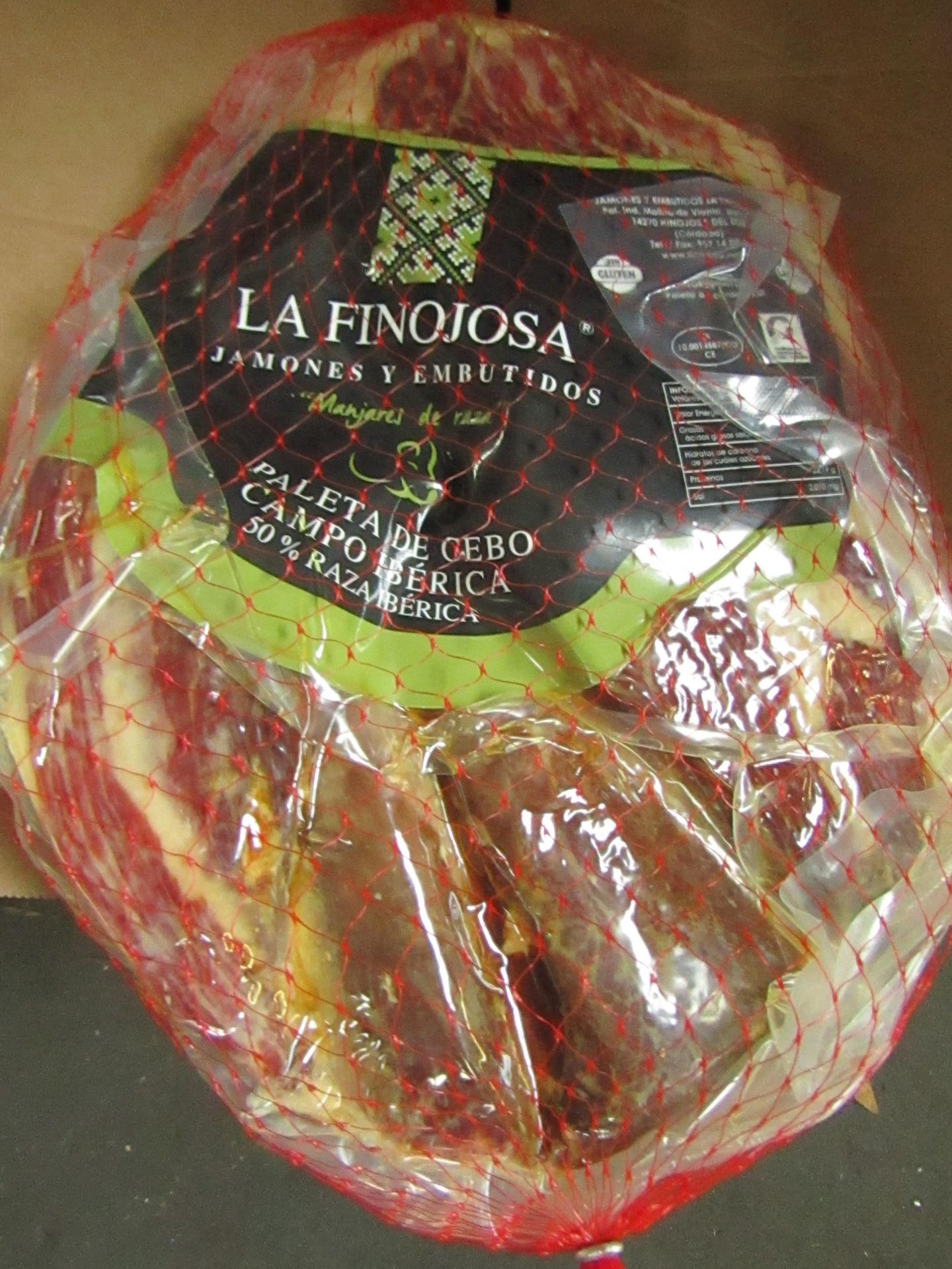 1 x La Finojosa 2.2 Kg Boneless Iberico Ham Shoulder BB 18.3.22 RRP £99 on Amazon Pata Negra -