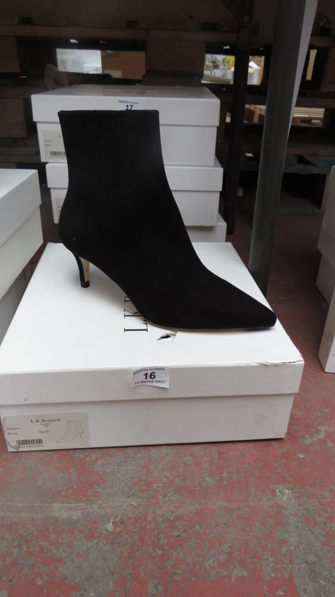 L K Bennett London Tarmara Black Suede Boots size 40 RRP £295 new & boxed see image for design