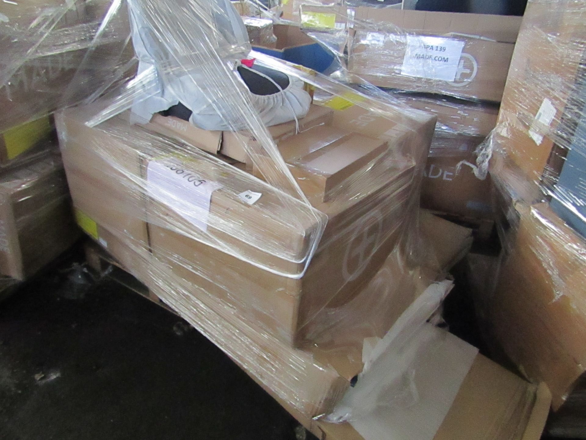 Mixed pallet of Made.com customer returns to include 8 items of stock with a total RRP of