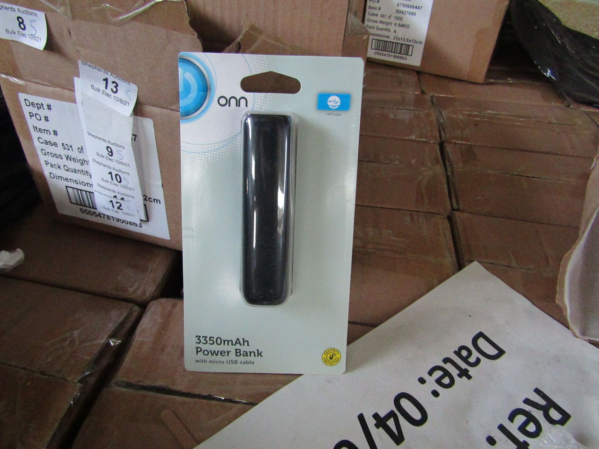 | 5x | ONN 3350MAH BOX OF 4 POWER BANK WITH MICRO USB CABLE | NEW & BOXED | NO ONLINE RESALE | SKU