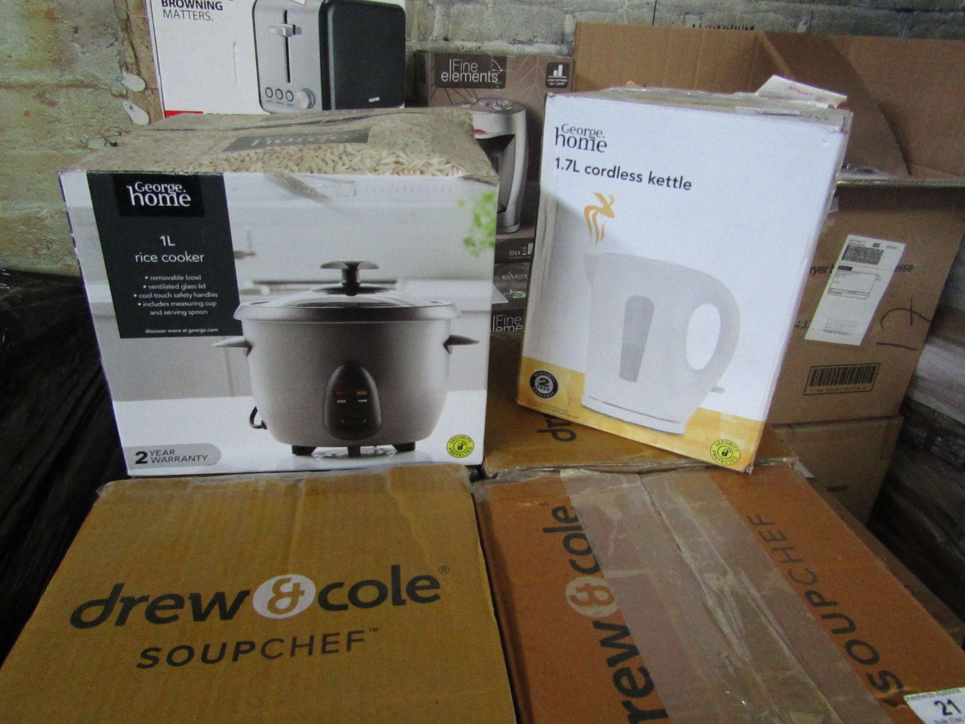 | X | VARIOUS ITEMS 1 X RICE COOKER & 1 X CORDLESS KETTLE | UNCHECKED & BOXED | NO ONLINE RESALE |