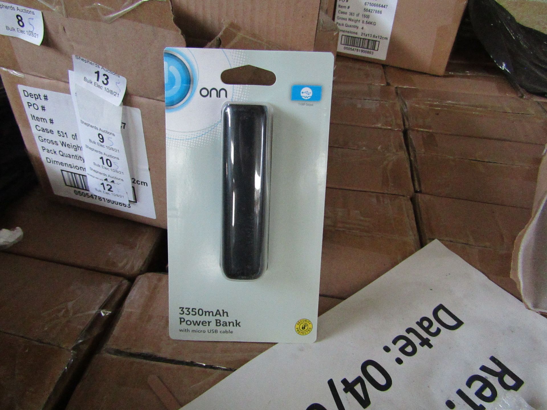 | 5x | ONN 3350MAH BOX OF 4 POWER BANK WITH MICRO USB CABLE | NEW & BOXED | NO ONLINE RESALE | SKU