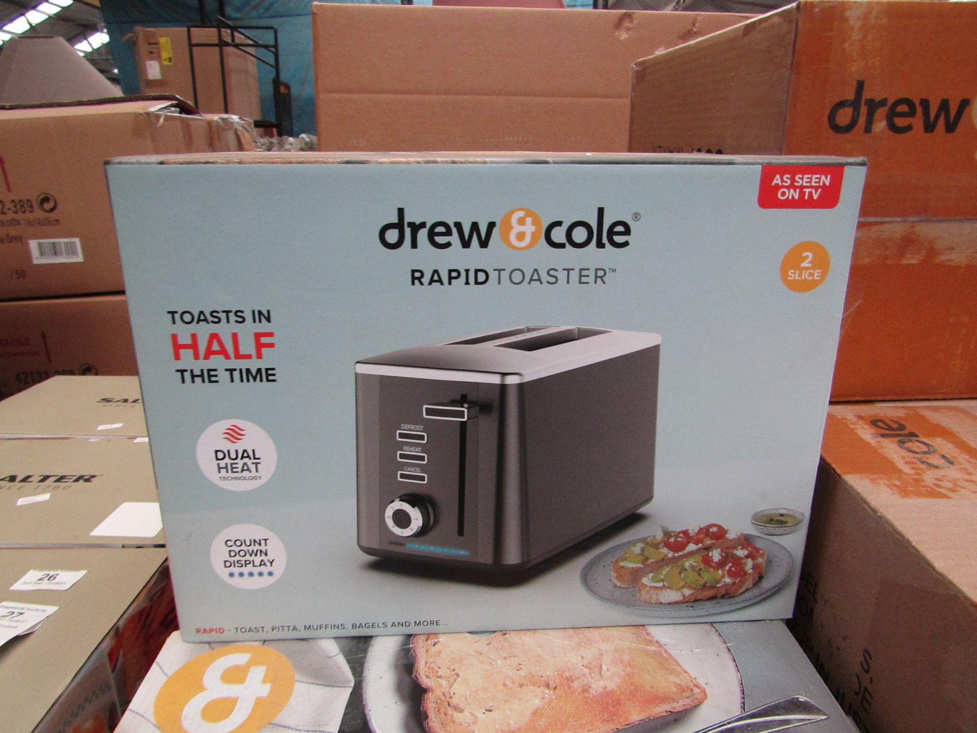 | 1x | DREW AND COLE RAPID 2 SLICE TOASTER | REFURBISHED AND BOXED | NO ONLINE RESALE | SKU - |