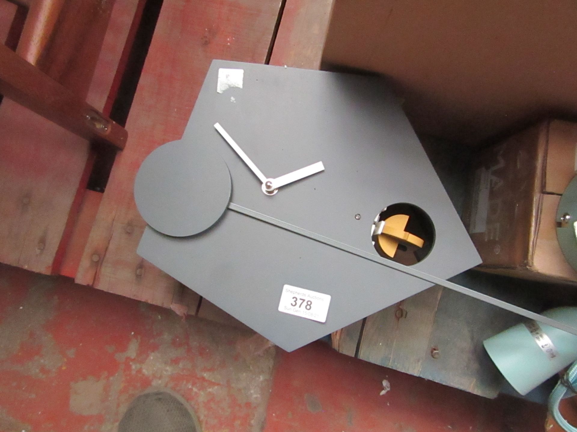 | 1X | MADE.COM LARK CUCKOO & PENDULUM WALL CLOCK | CHARCOAL GREY | UNCHECKED & NO BOX | RRP £85 |