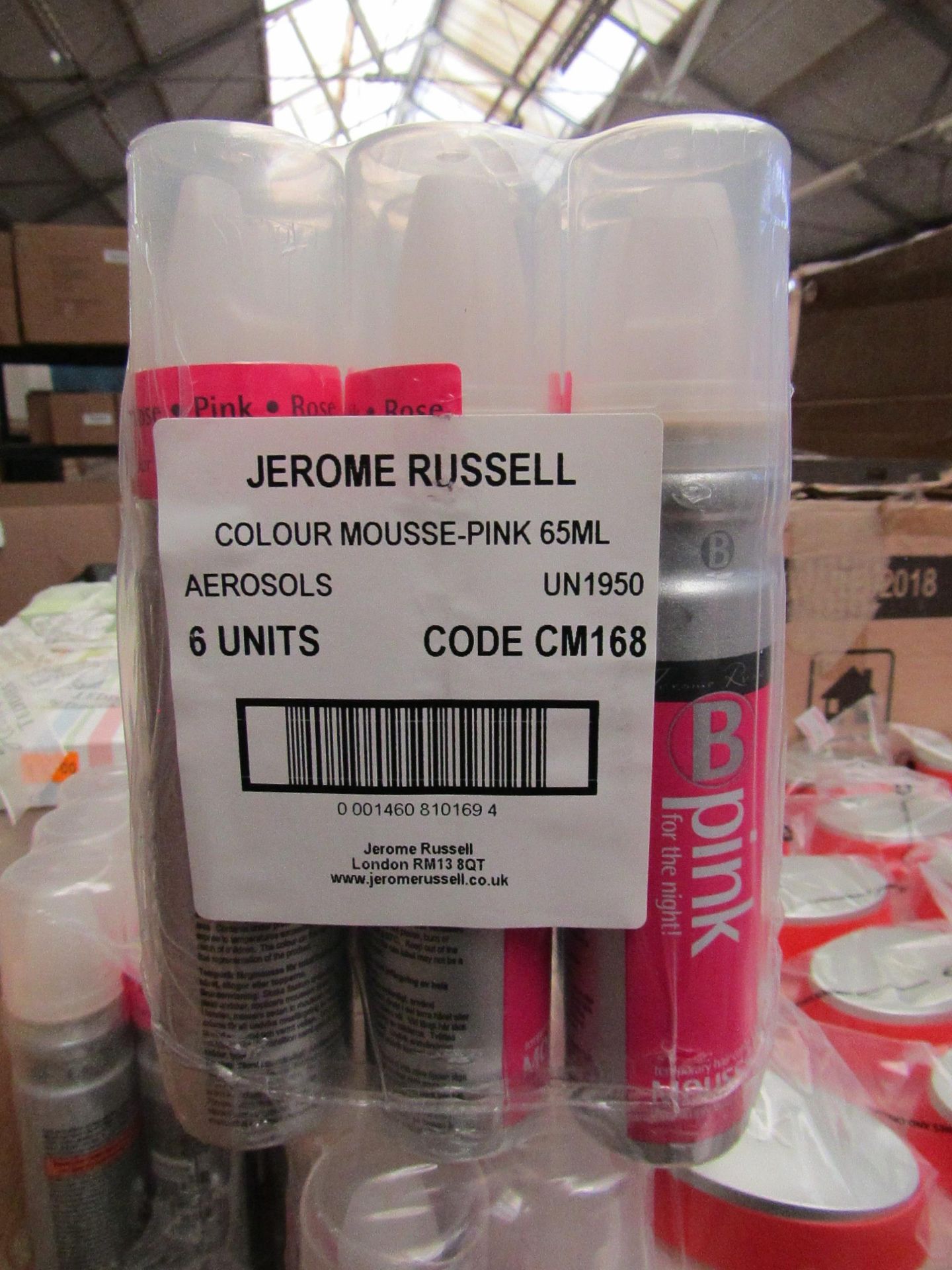 Pack of 6x Jerome Russell Pink for the Night Temporary Hair Colour Mousse Aerosols - New &