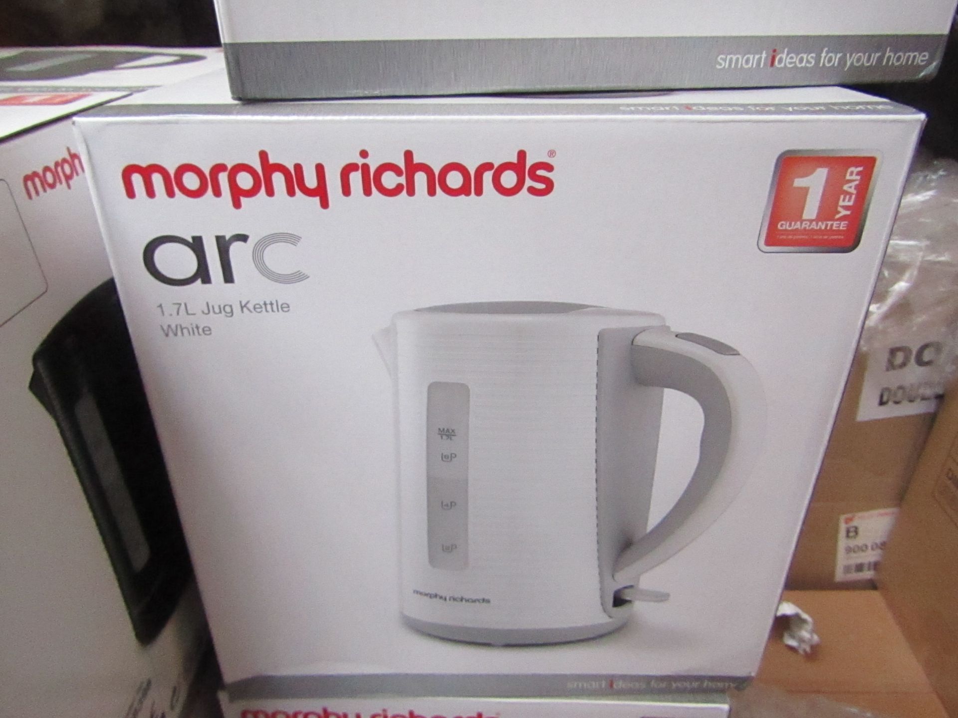 Morphy Richards Arc 1.7L jug white kettle, brand new and boxed. RRP £26.99