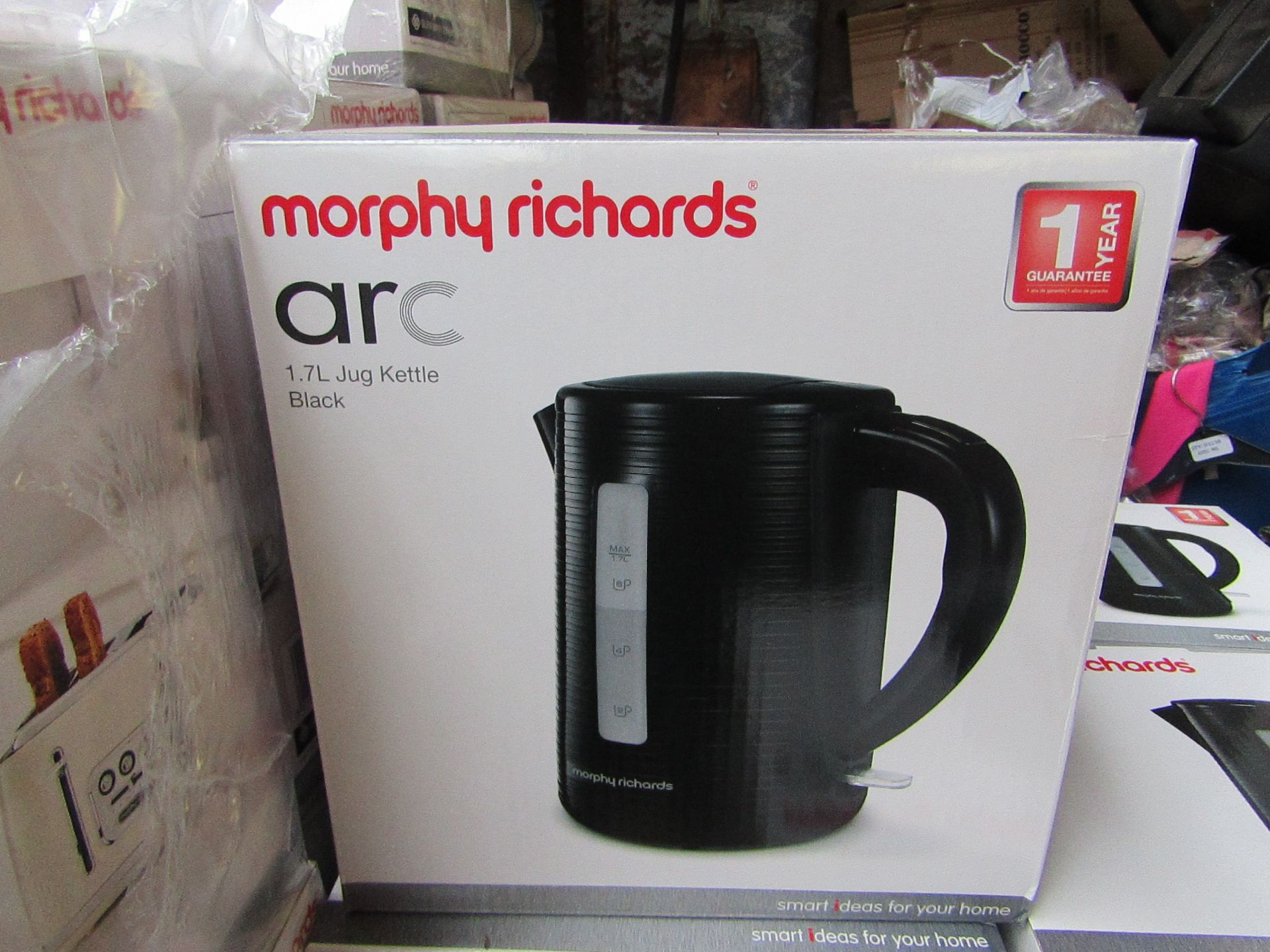 Morphy Richards Arc 1.7L jug black kettle, brand new and boxed. RRP £26.99