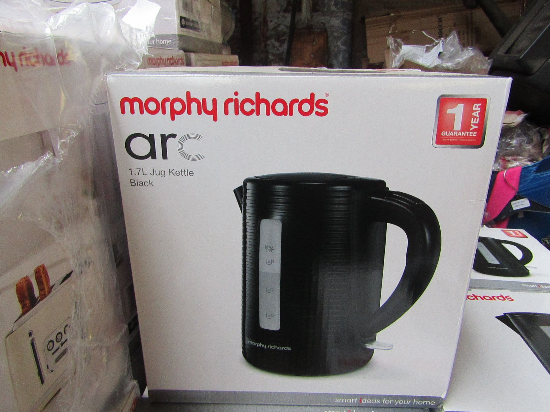 Morphy Richards Arc 1.7L jug black kettle, brand new and boxed. RRP £26.99