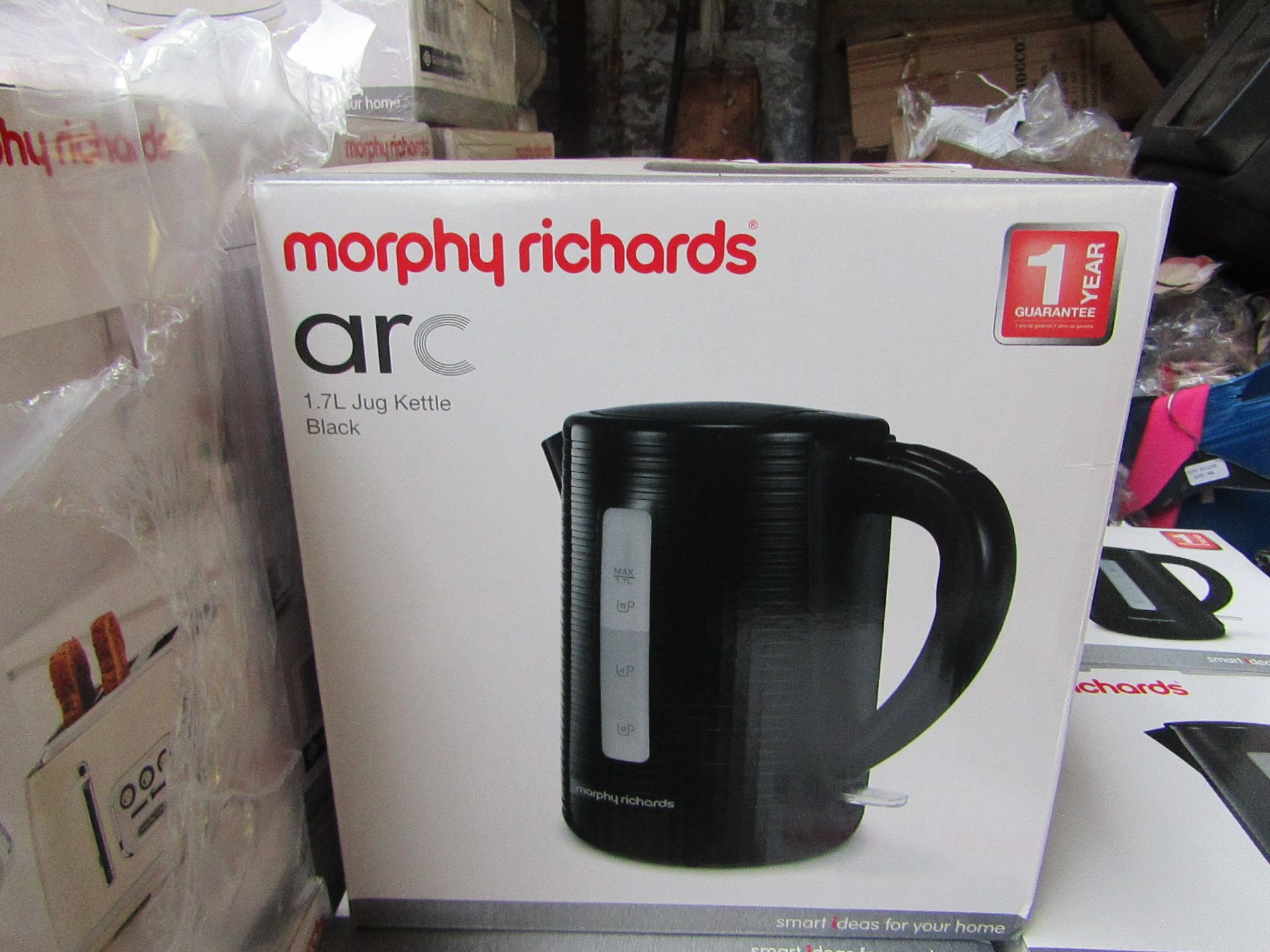 Morphy Richards Arc 1.7L jug black kettle, brand new and boxed. RRP £26.99