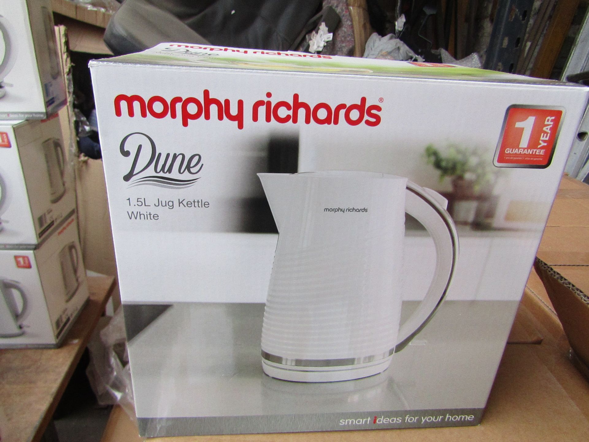 Morphy Richards Dune 1.7L white kettle, brand new and boxed. RRP £32.99