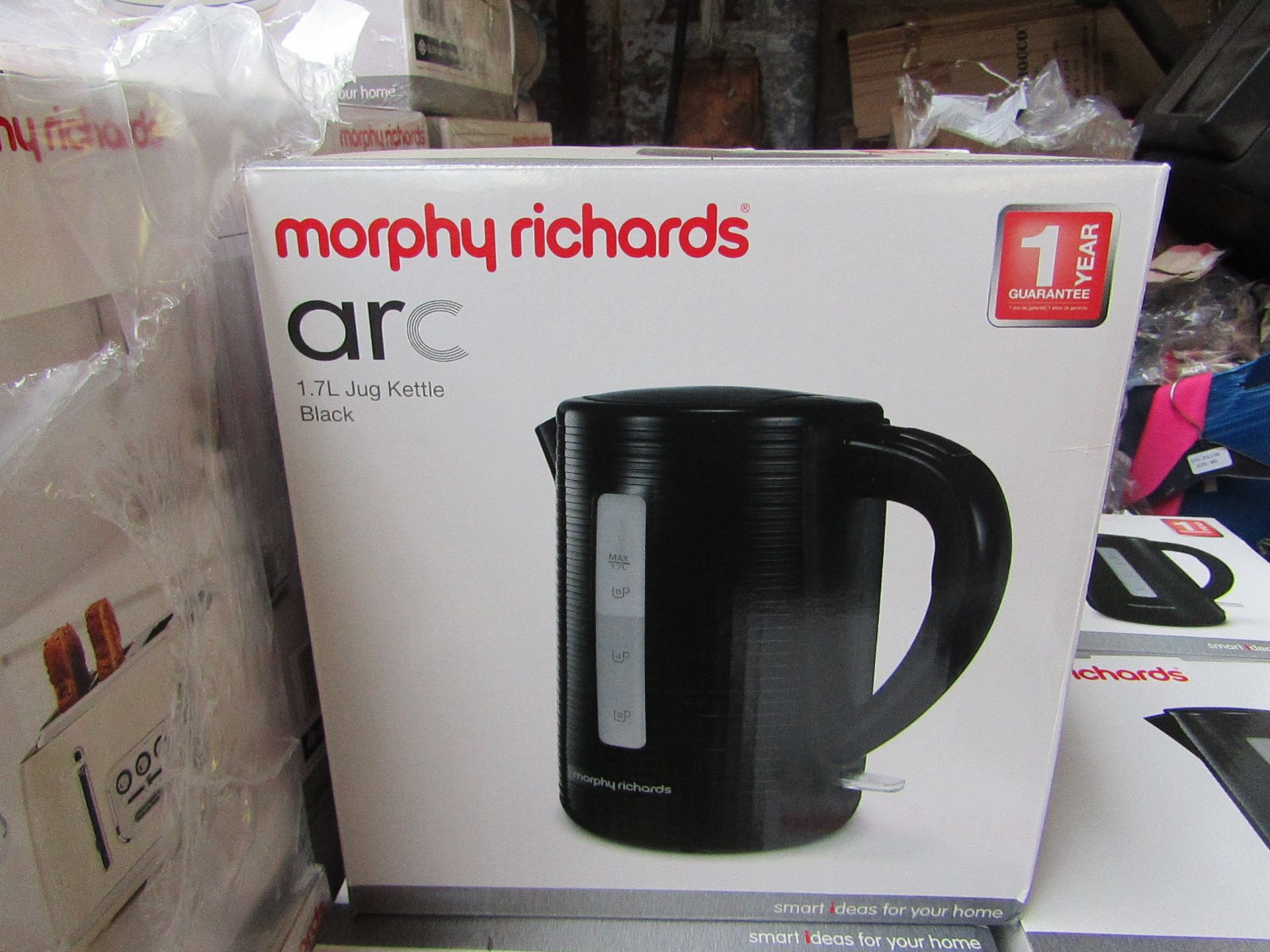 Morphy Richards Arc 1.7L jug black kettle, brand new and boxed. RRP £26.99