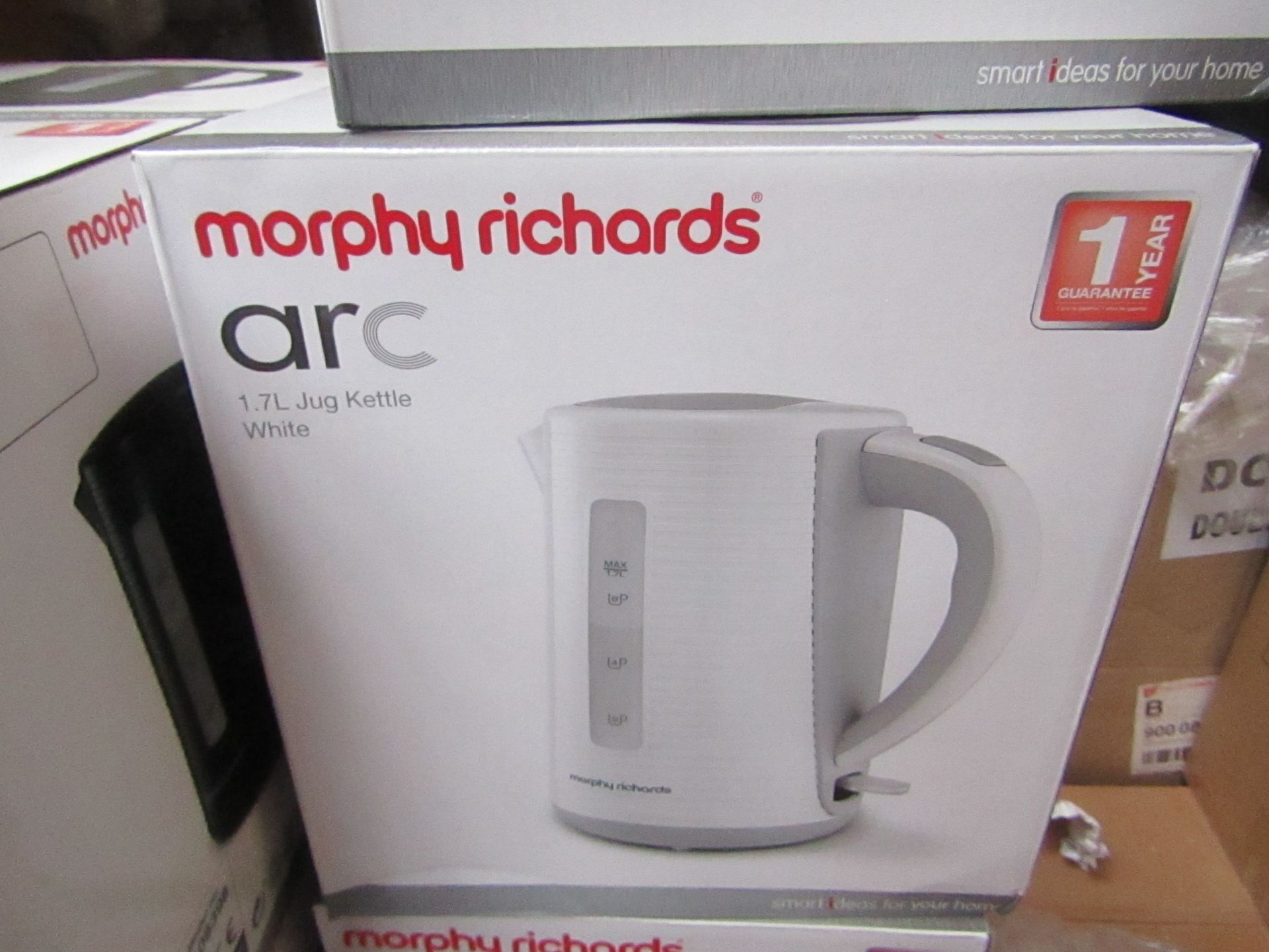 Morphy Richards Arc 1.7L jug white kettle, brand new and boxed. RRP £26.99