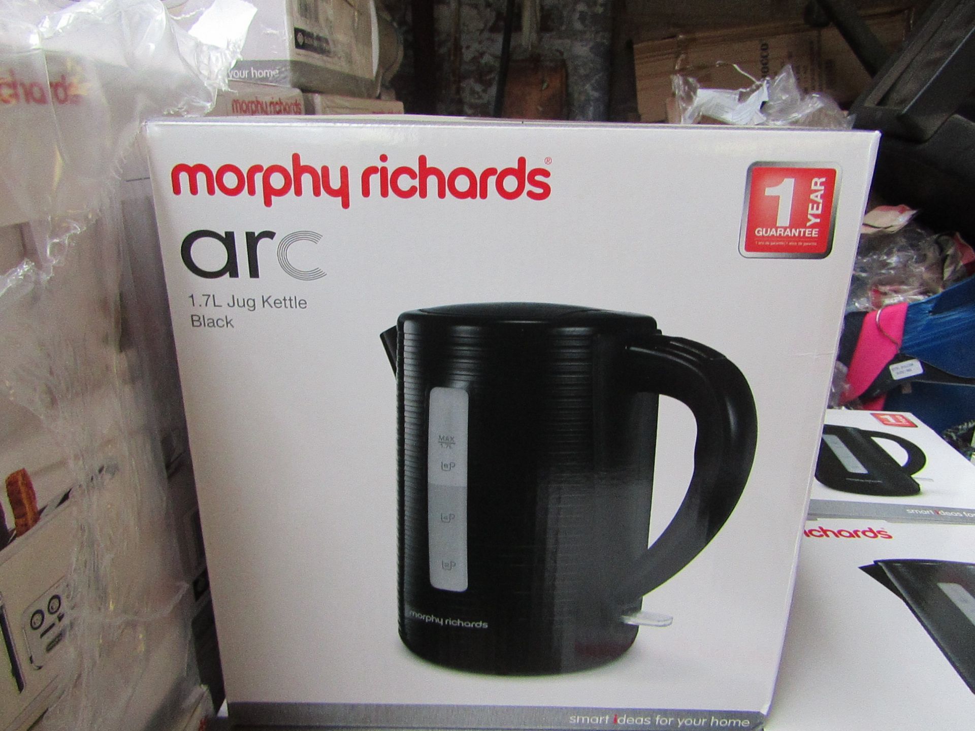 Morphy Richards Arc 1.7L jug black kettle, brand new and boxed. RRP £26.99