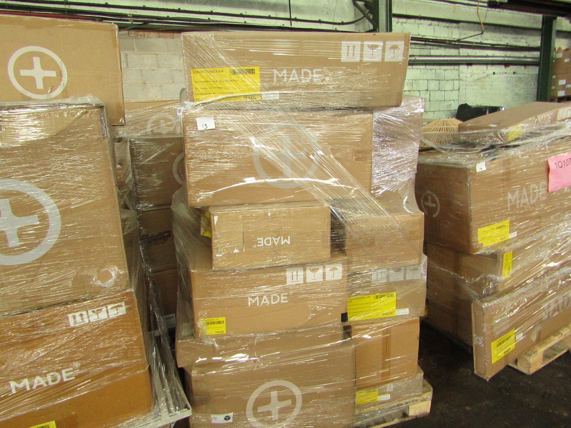 | 1X | PALLET OF FAULTY / MISSING PARTS / DAMAGED CUSTOMER RETURNS MADE.COM STOCK UNMANIFESTED |