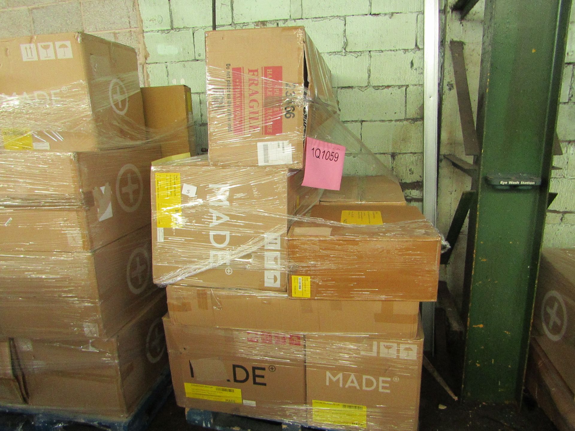 Mixed pallet of Made.com customer returns to include 15 items of stock with a total RRP of