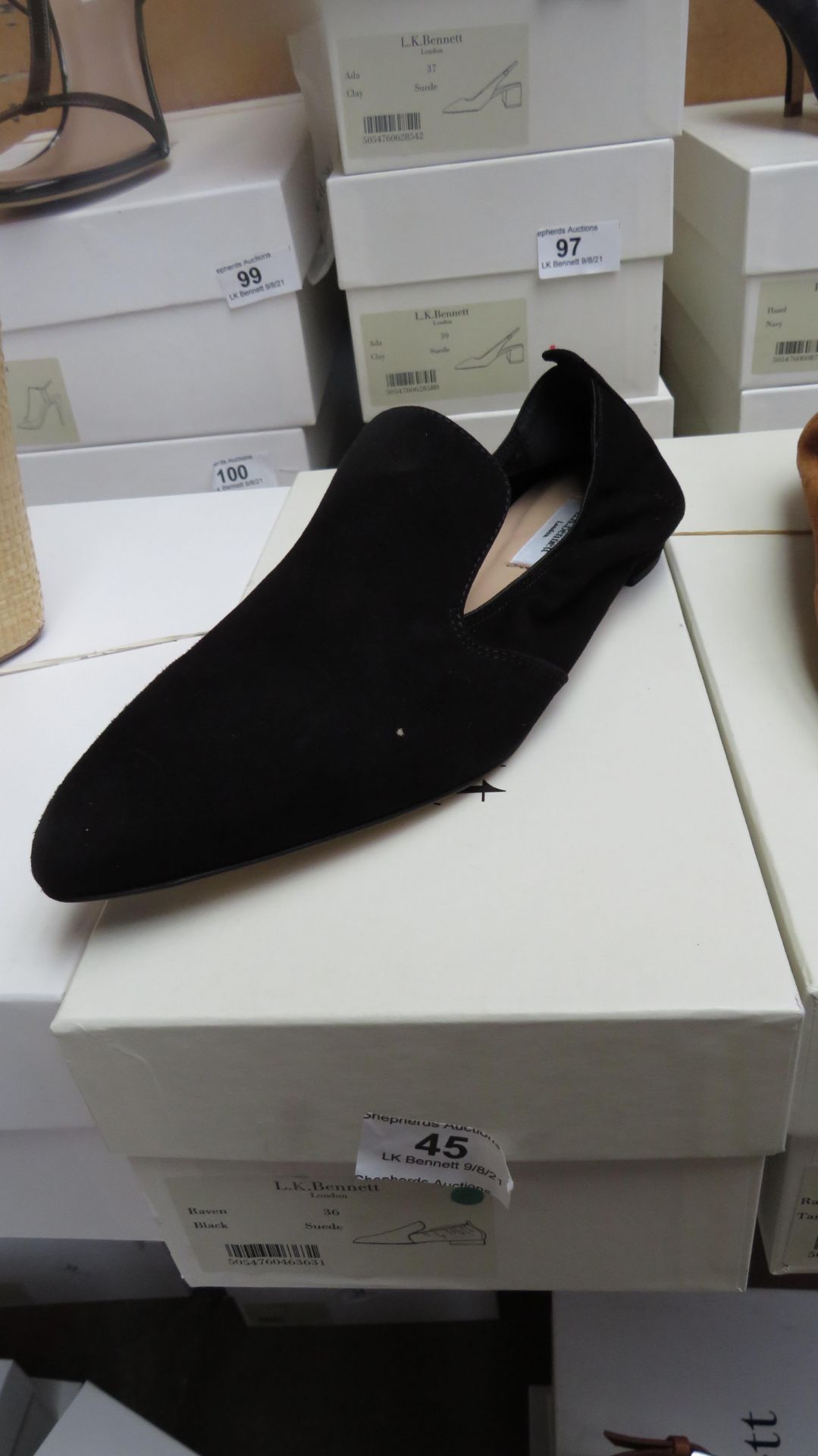 L K Bennett London Raven Black Suede Shoes size 36 RRP £175 new & boxed see image for design