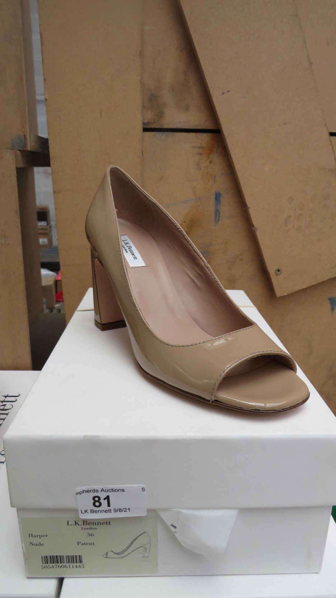 L K Bennett London Harper Nude Patent Shoes size 39 RRP £225 new & boxed see image for design