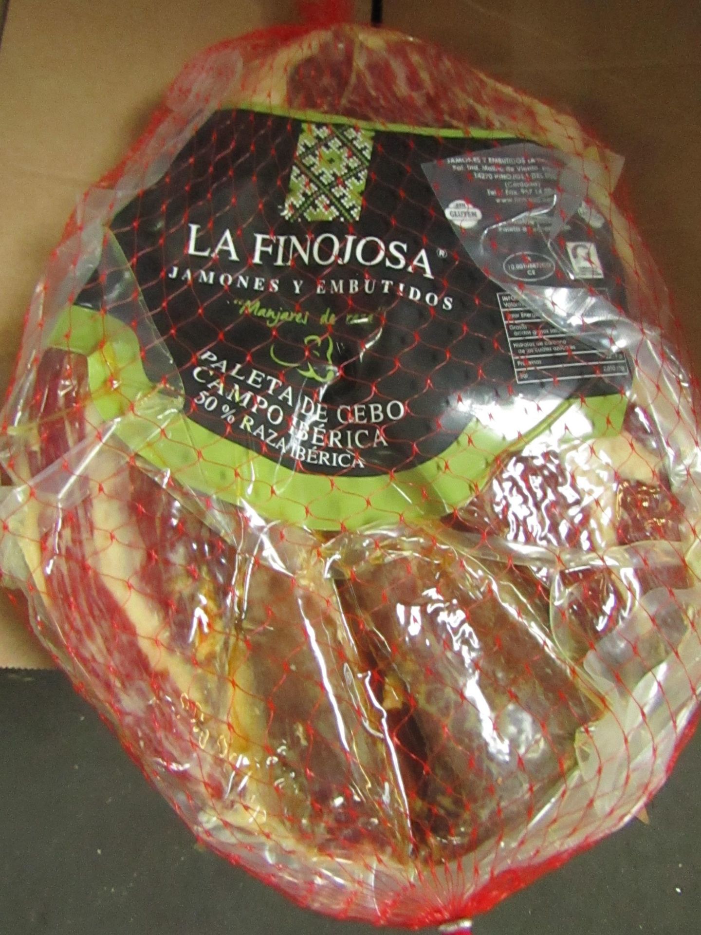 1 x La Finojosa 2.2 Kg Boneless Iberico Ham Shoulder BB 18.3.22 RRP £99 on Amazon Pata Negra -