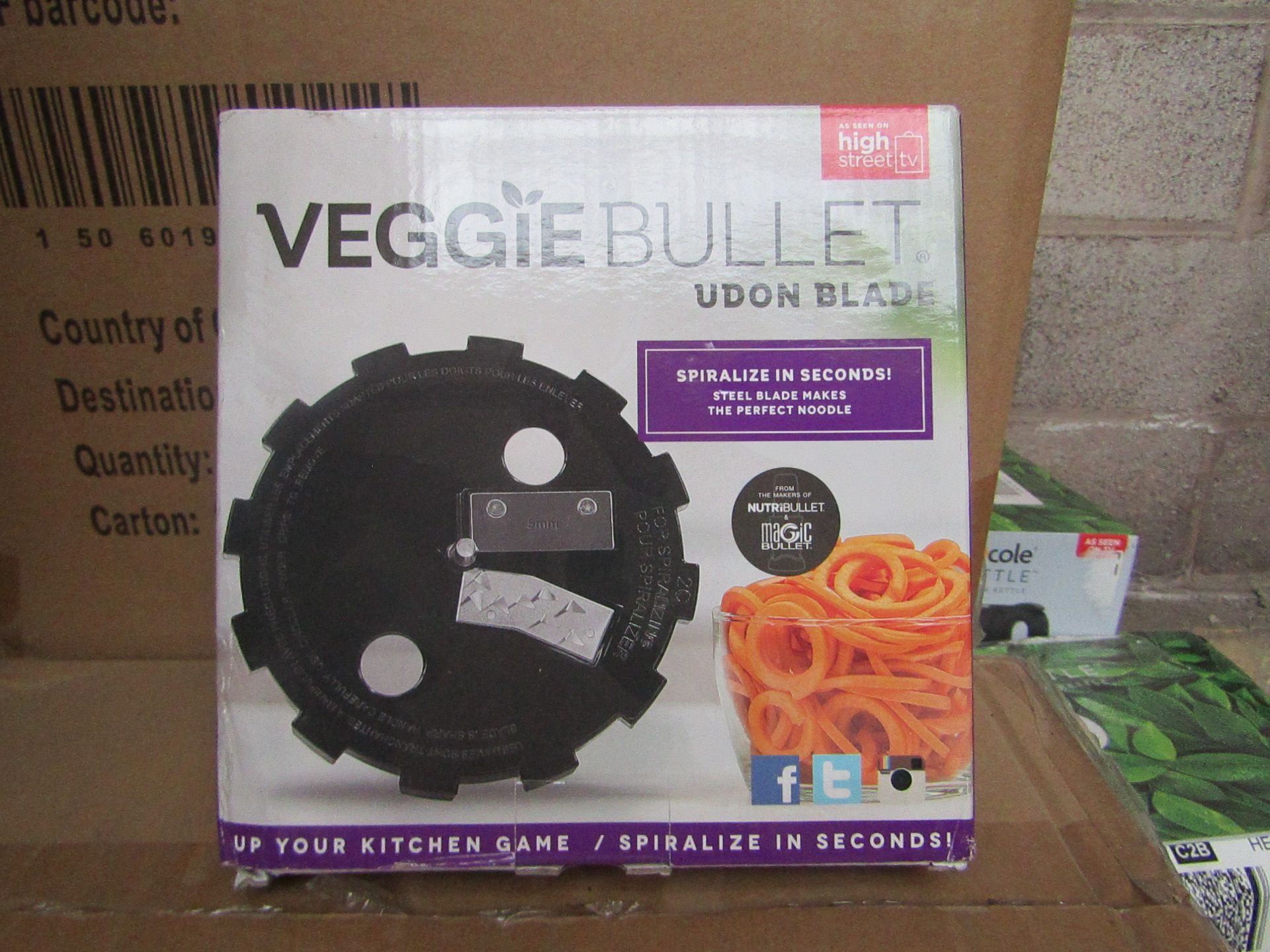 | 1X | BOX CONTAINING 20 UNITS OF 14 VEGGIE BULLET RIBBON BLADES | NEW AND BOXED | NO ONLINE