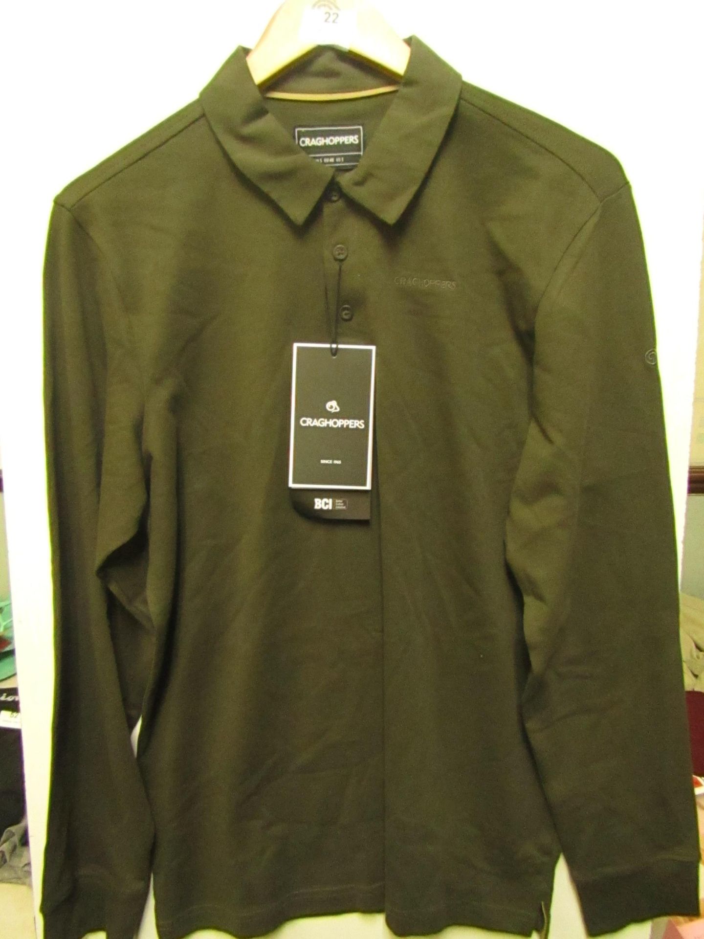 Craghopper Bryson Long Sleeve Polo Shirt, new size L, RRP £45