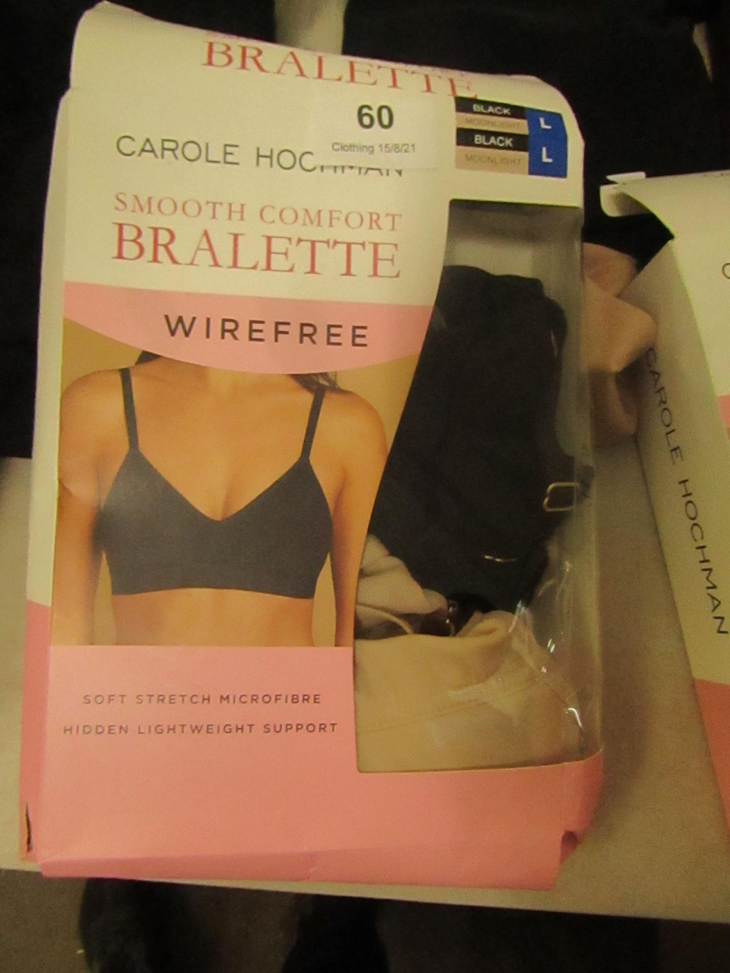 Carol Hockman pack of 2 wire free Bralettes, with packaging, size large