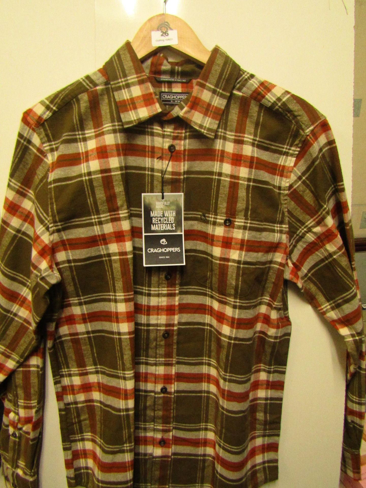 Craghopper Wilmot checked shirt, new size M, RRP £40