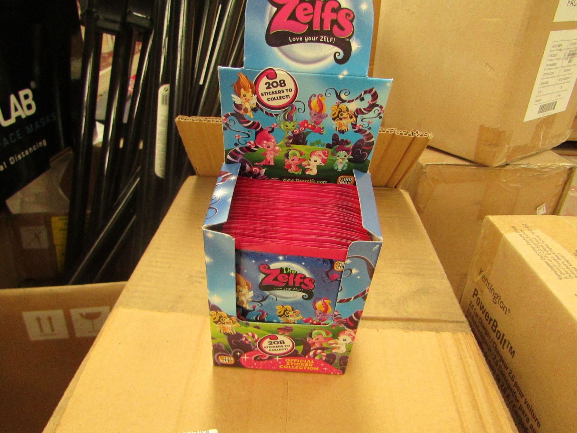 10x Boxes of Zelf Stickers, each box contains 50 packs of stickers, comes in Shop counter POS box.