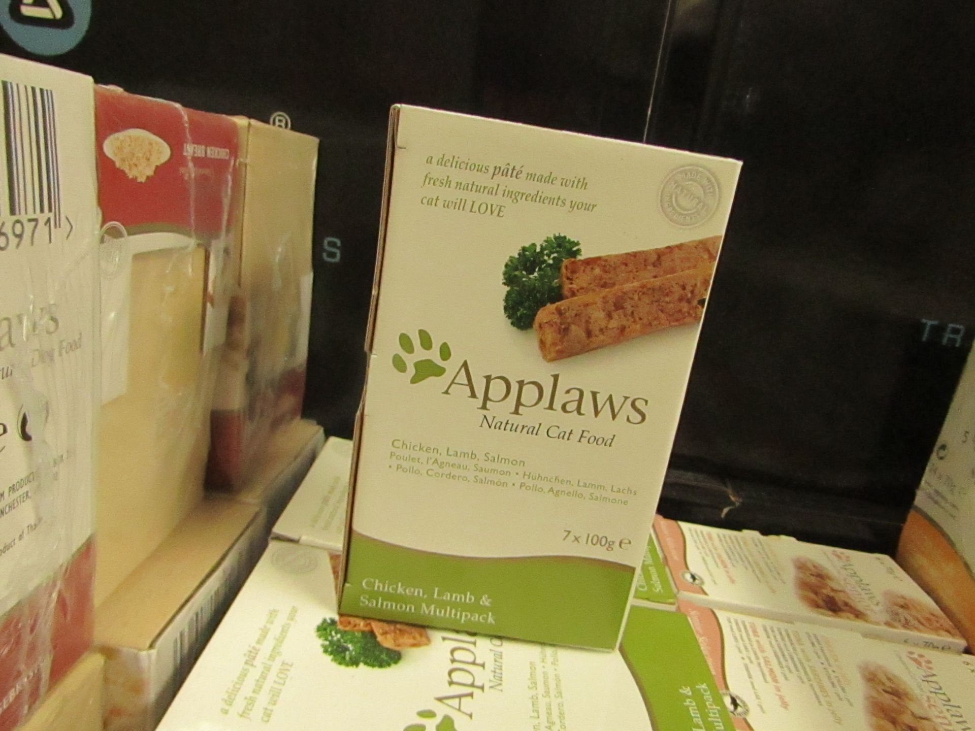 2x Boxes of 7x 100g tins of Applaws Chicken, Lamb and Salmon Multi pack Pate Natural Cat Food (
