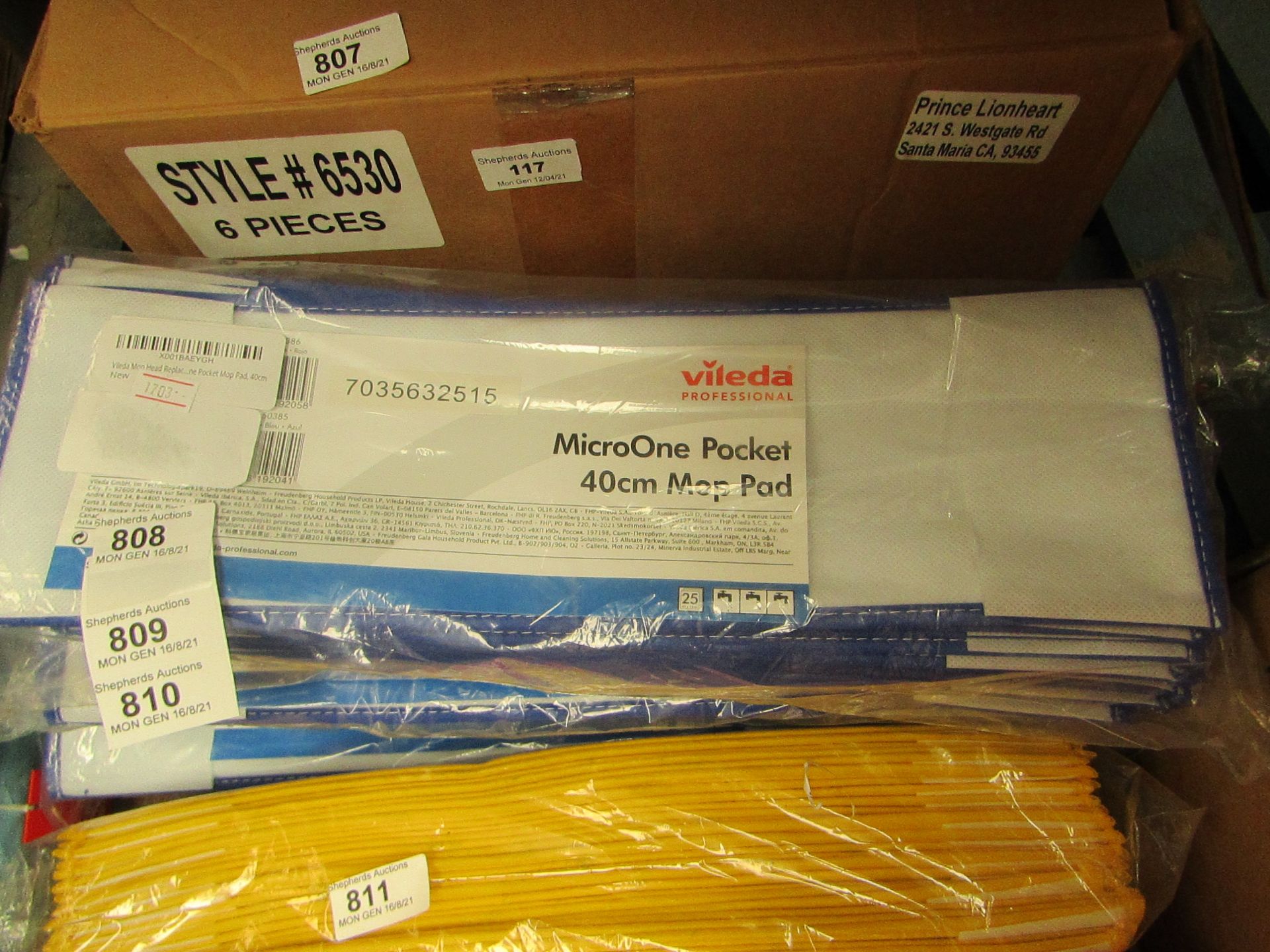 Pack of 25x vileda professional microone pocket 40cm mop pad - new & packaged.