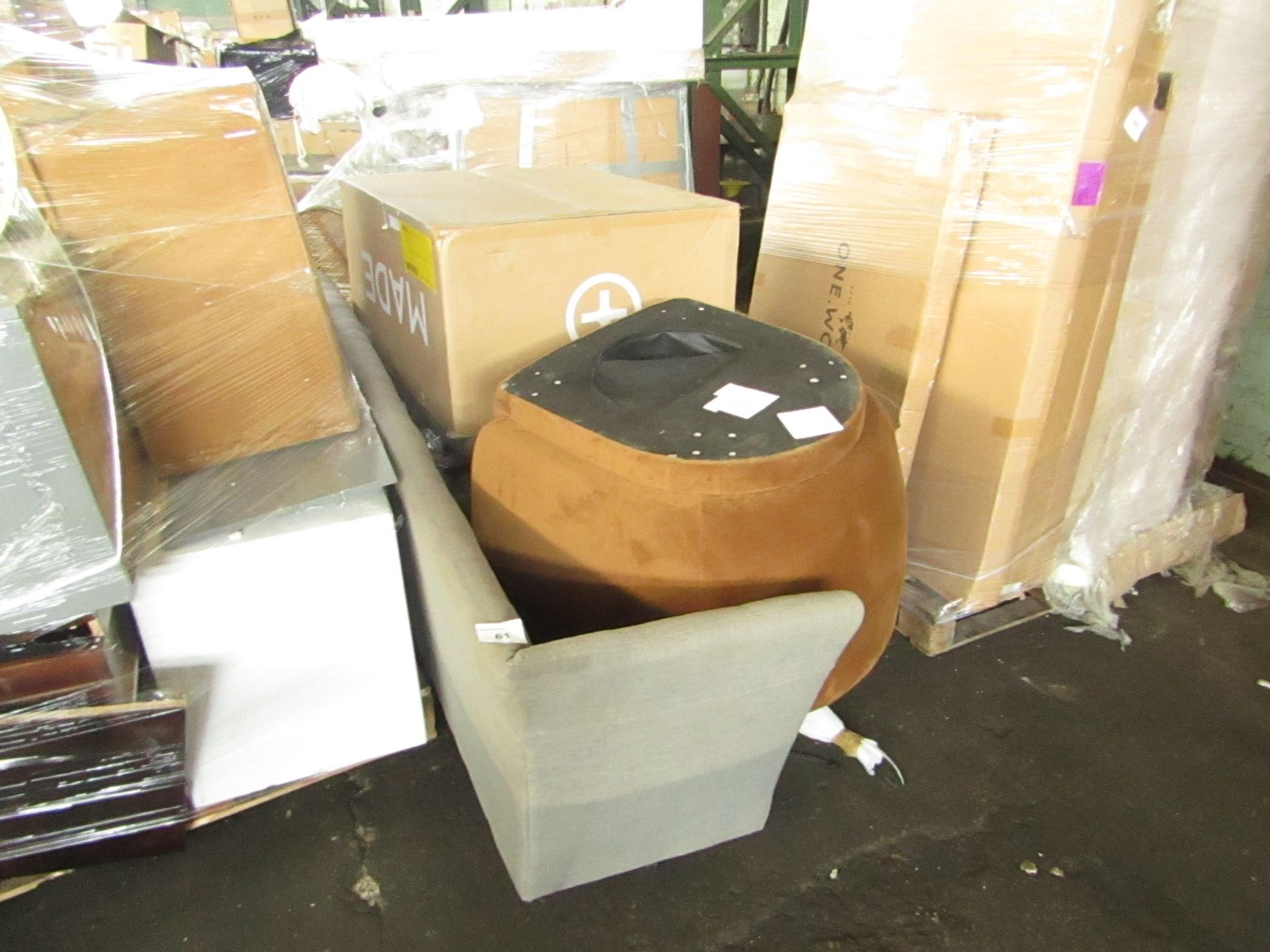 | 1X | PALLET OF FAULTY / MISSING PARTS / DAMAGED CUSTOMER RETURNS MADE.COM STOCK UNMANIFESTED |