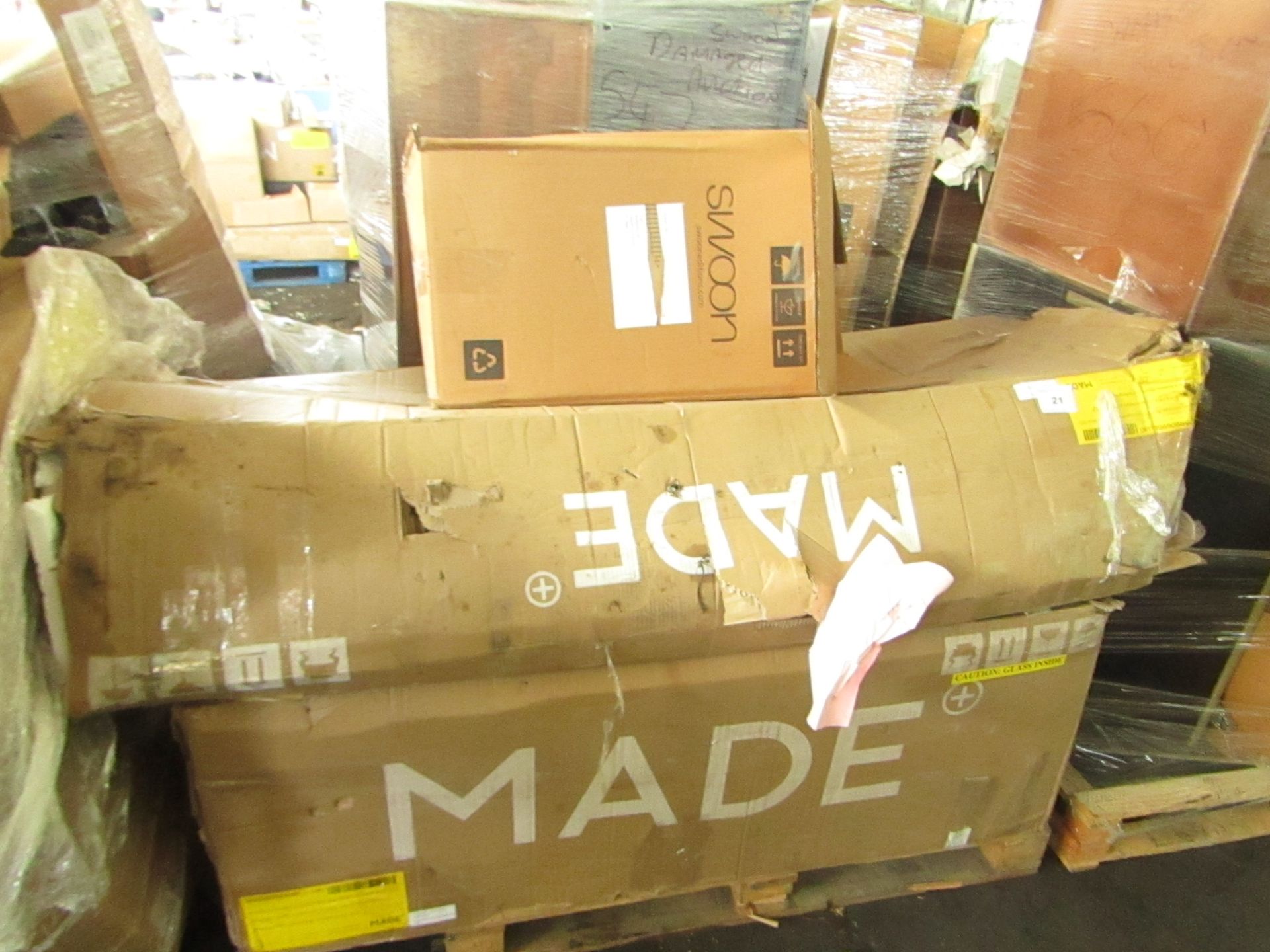 | 1X | PALLET OF FAULTY / MISSING PARTS / DAMAGED CUSTOMER RETURNS MADE.COM STOCK UNMANIFESTED |