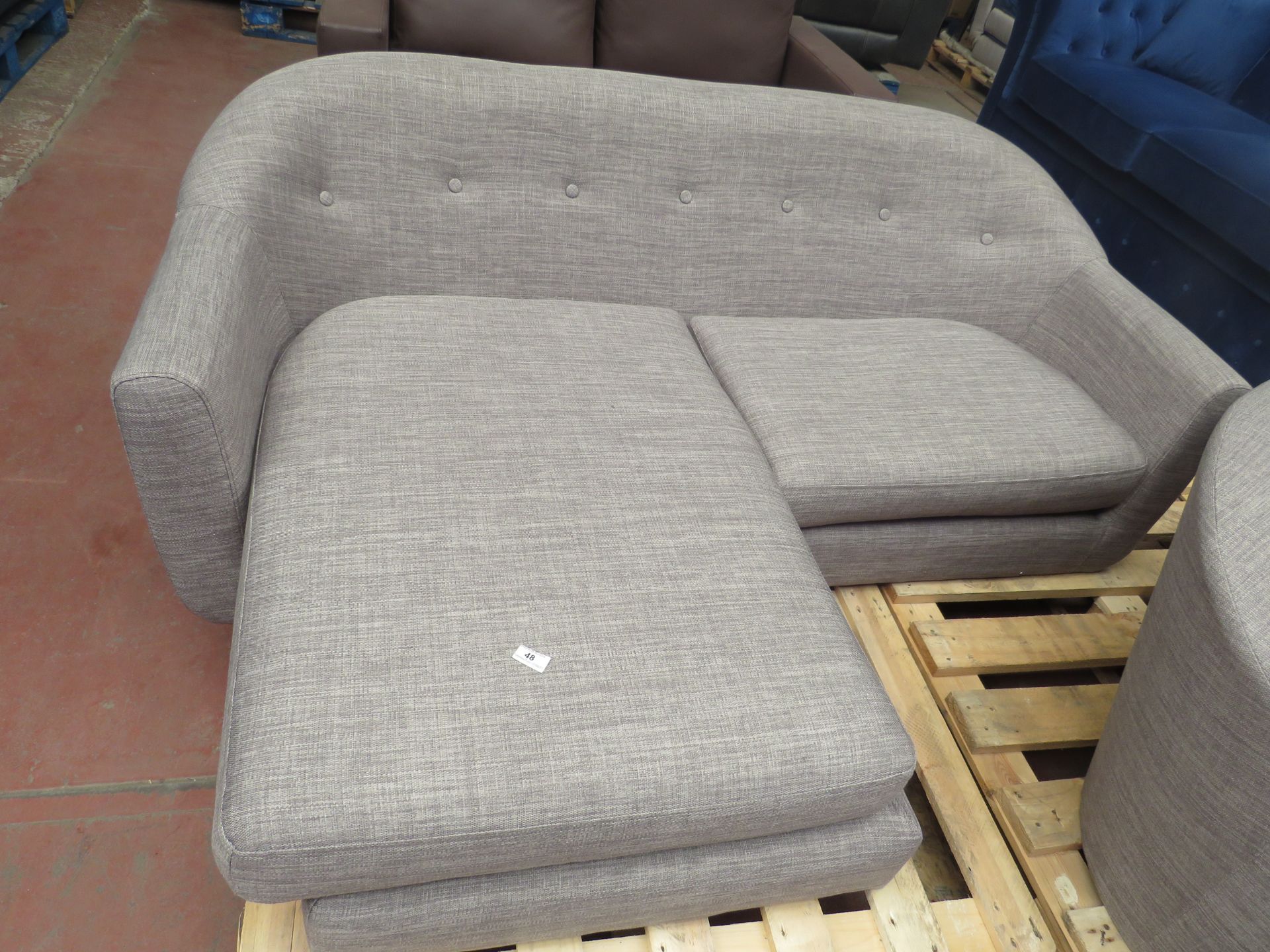 | 1X | MADE.COMM LOTTIE COMPACT CHAISE END SOFA, CHALK GREY | NO VISIBLE DAMAGE (NO GUARANTEE) | RRP