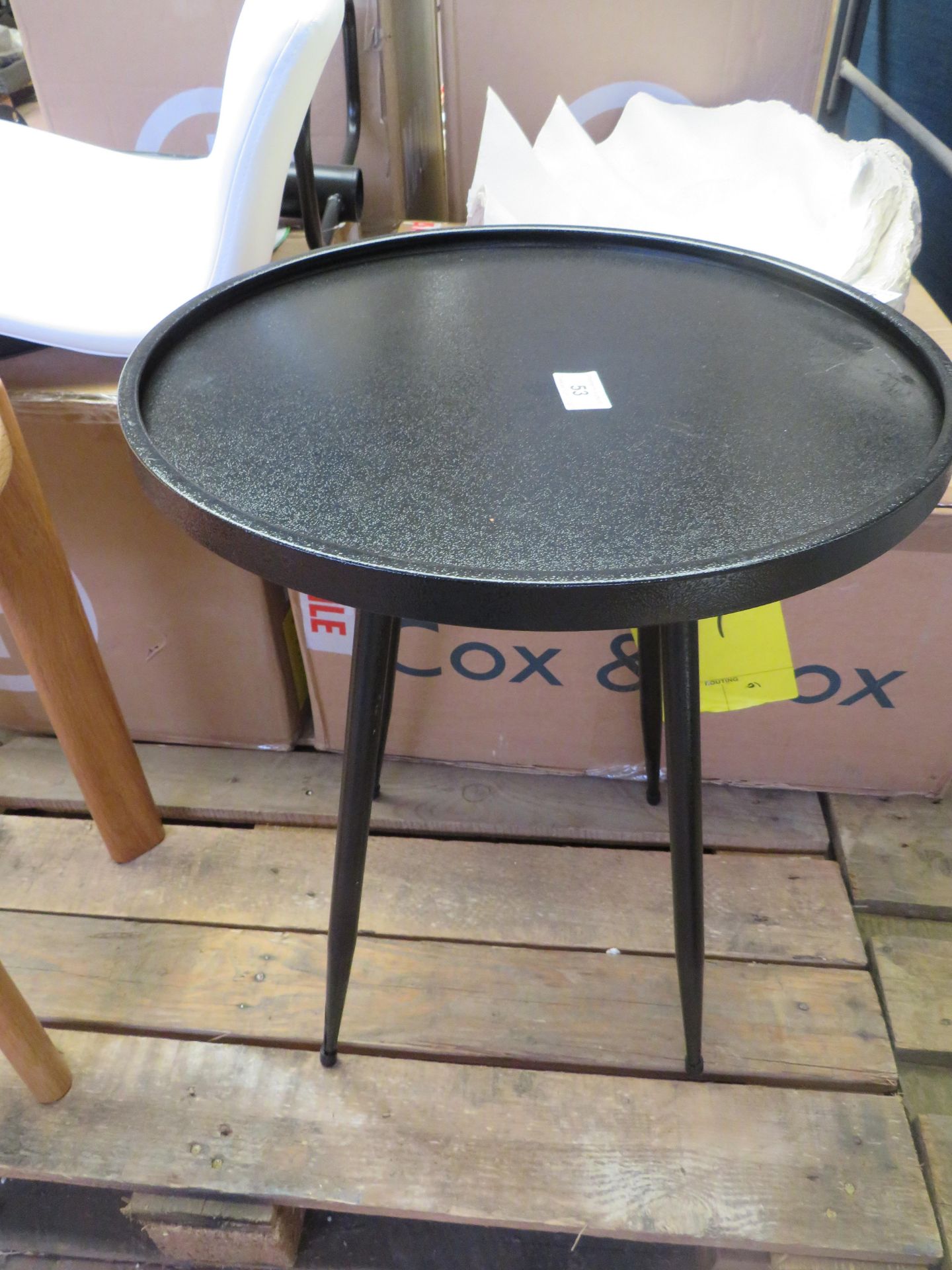 | 1X | COX & COX ROUND INDUSTRAIL SIDE TABLE - SMALL | NO VISIBLE DAMAGE | RRP £95 |