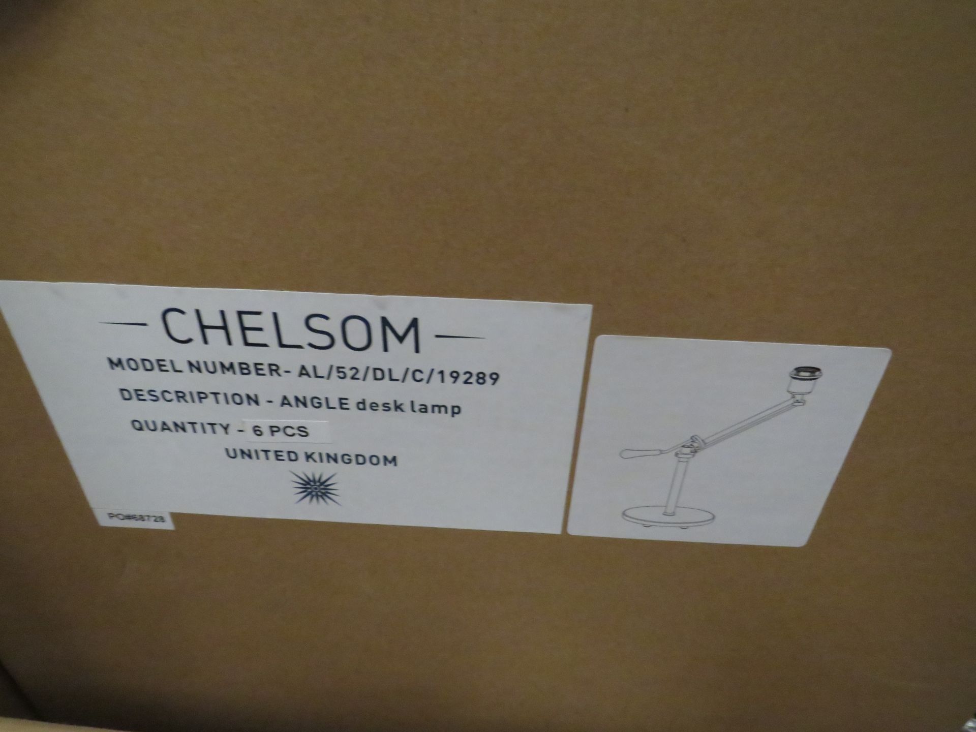 Chelsom - Angle Desk Lamp Chrome Effect - Model No. AL | 52 | DL | C | 19289 - (No Shade