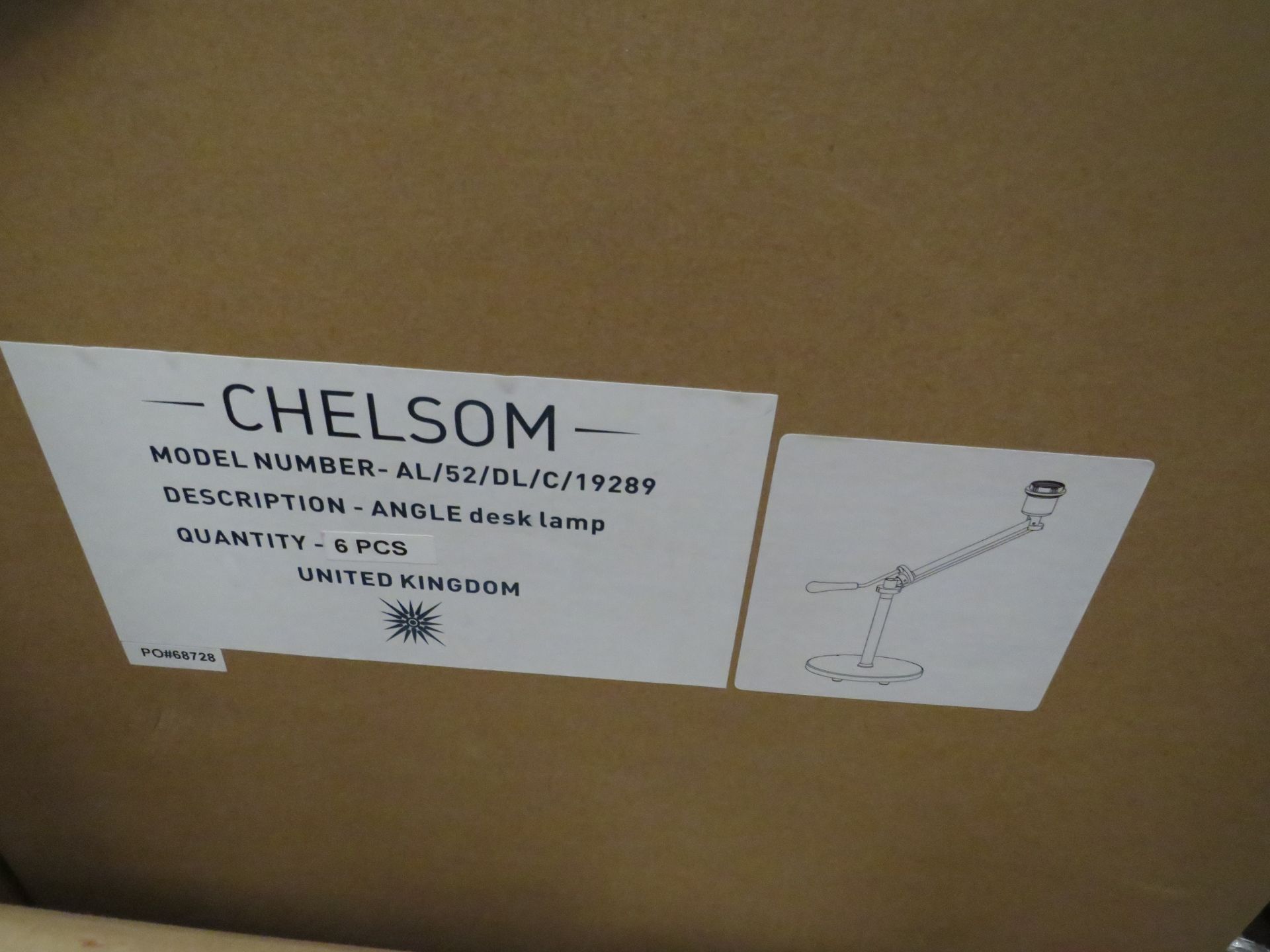 Chelsom - Angle Desk Lamp Chrome Effect - Model No. AL | 52 | DL | C | 19289 - (No Shade