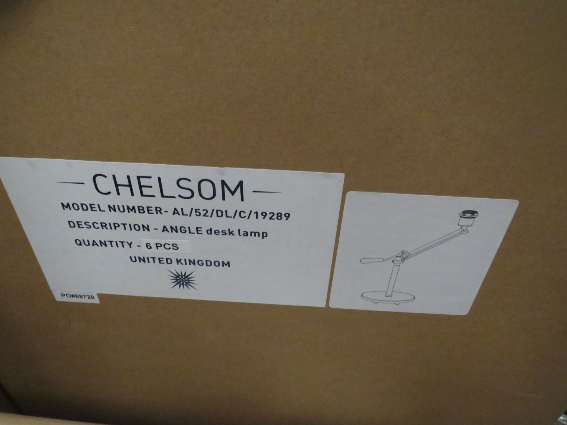 Chelsom - Angle Desk Lamp Chrome Effect - Model No. AL | 52 | DL | C | 19289 - (No Shade