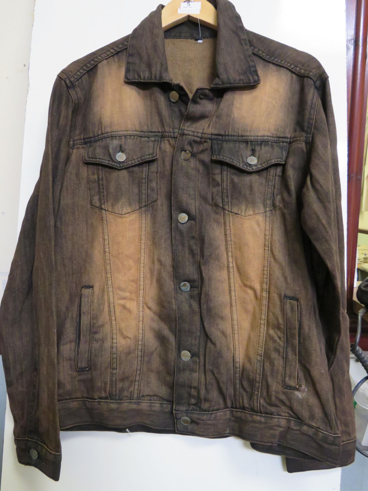 Revolution Mens Brown Denim Jacket size M new - Image 2 of 2