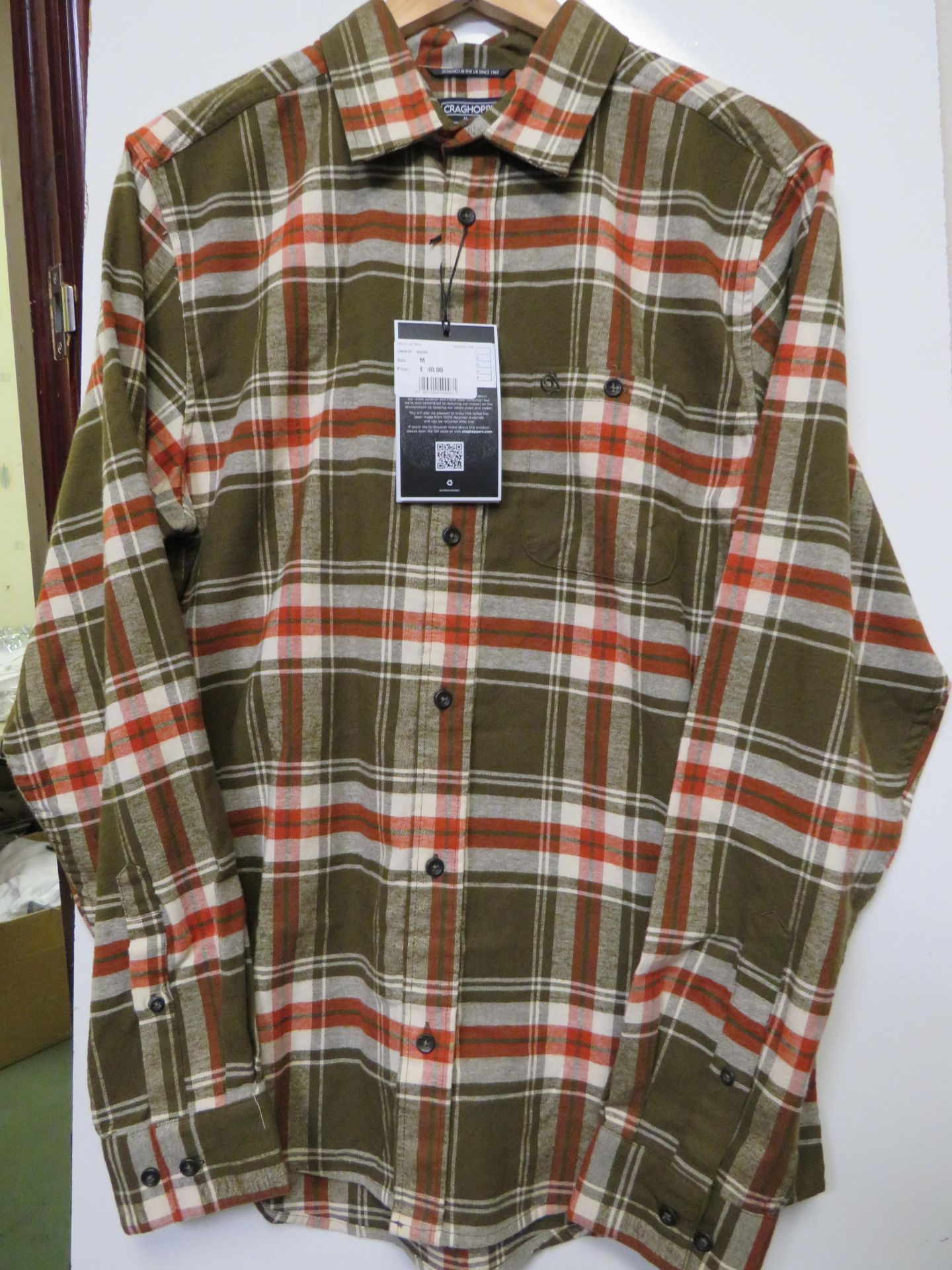 Craghopper Wilmot checked shirt, new size M, RRP £40