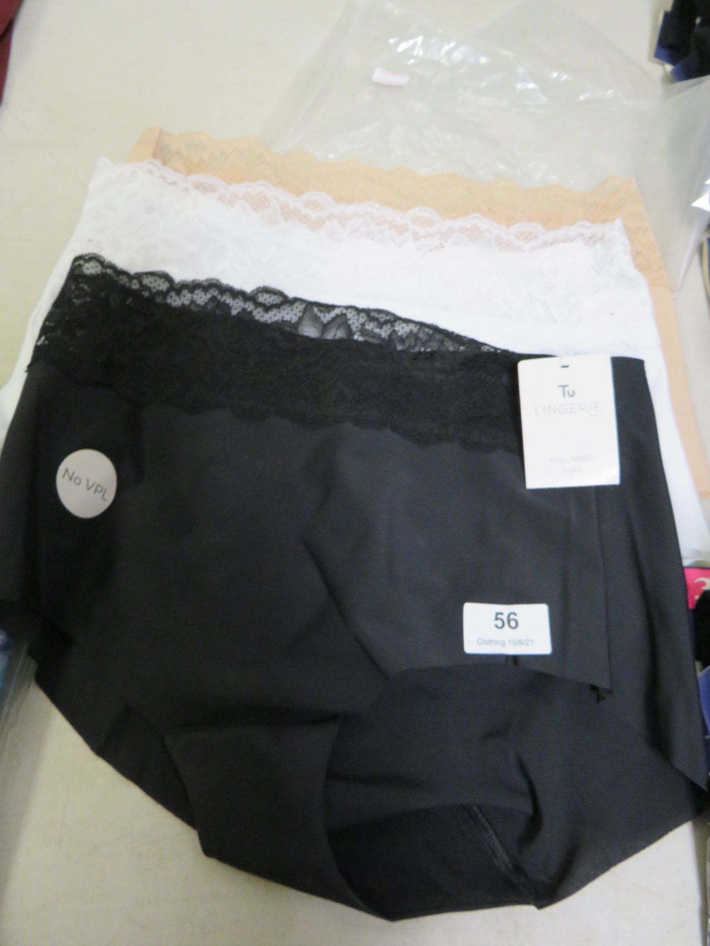 3x TU Ladies No Visible Line Knickers, Size 10, new.