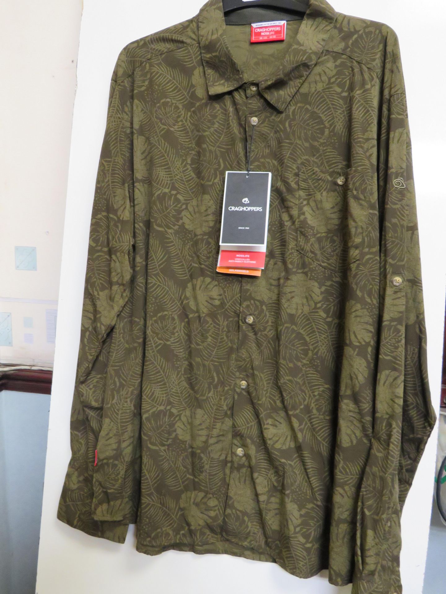 Craghopper Nosilife Lester woodland Print Shirt with with anti insect treatment built into the