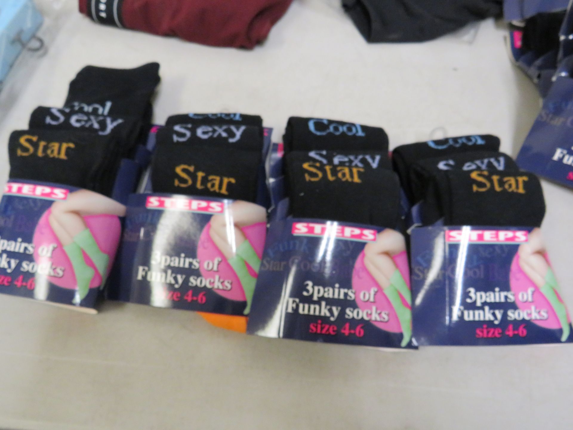 12 X Pairs of Funky Socks Ladies Size 4-6 All New & Packaged