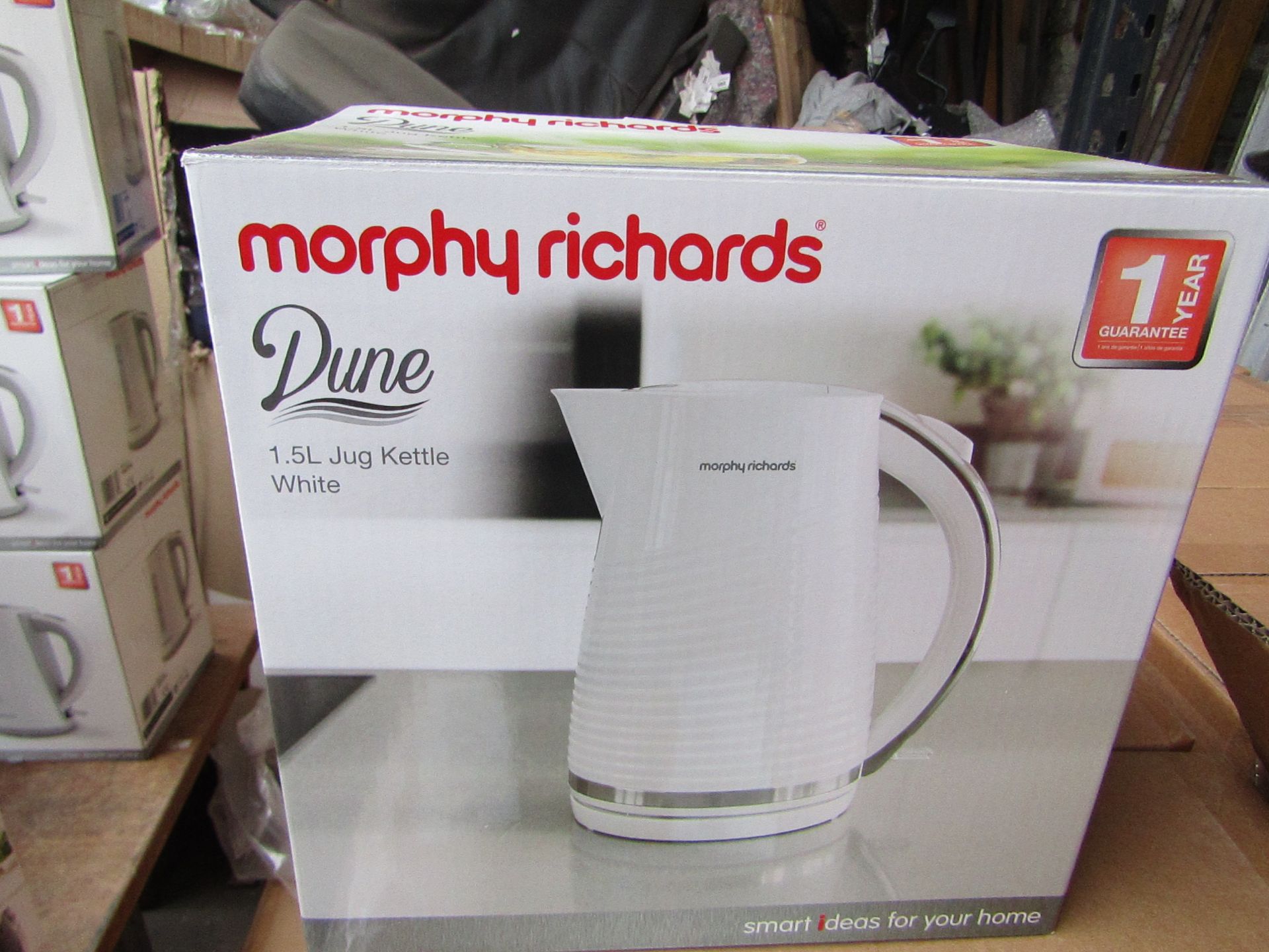 Morphy Richards Dune 1.7L white kettle, brand new and boxed. RRP £32.99