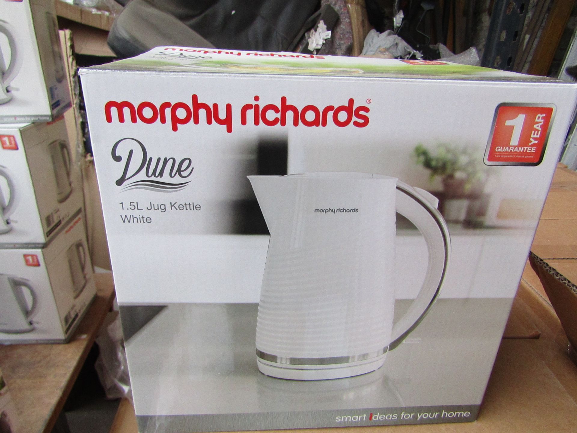 Morphy Richards Dune 1.7L white kettle, brand new and boxed. RRP £32.99