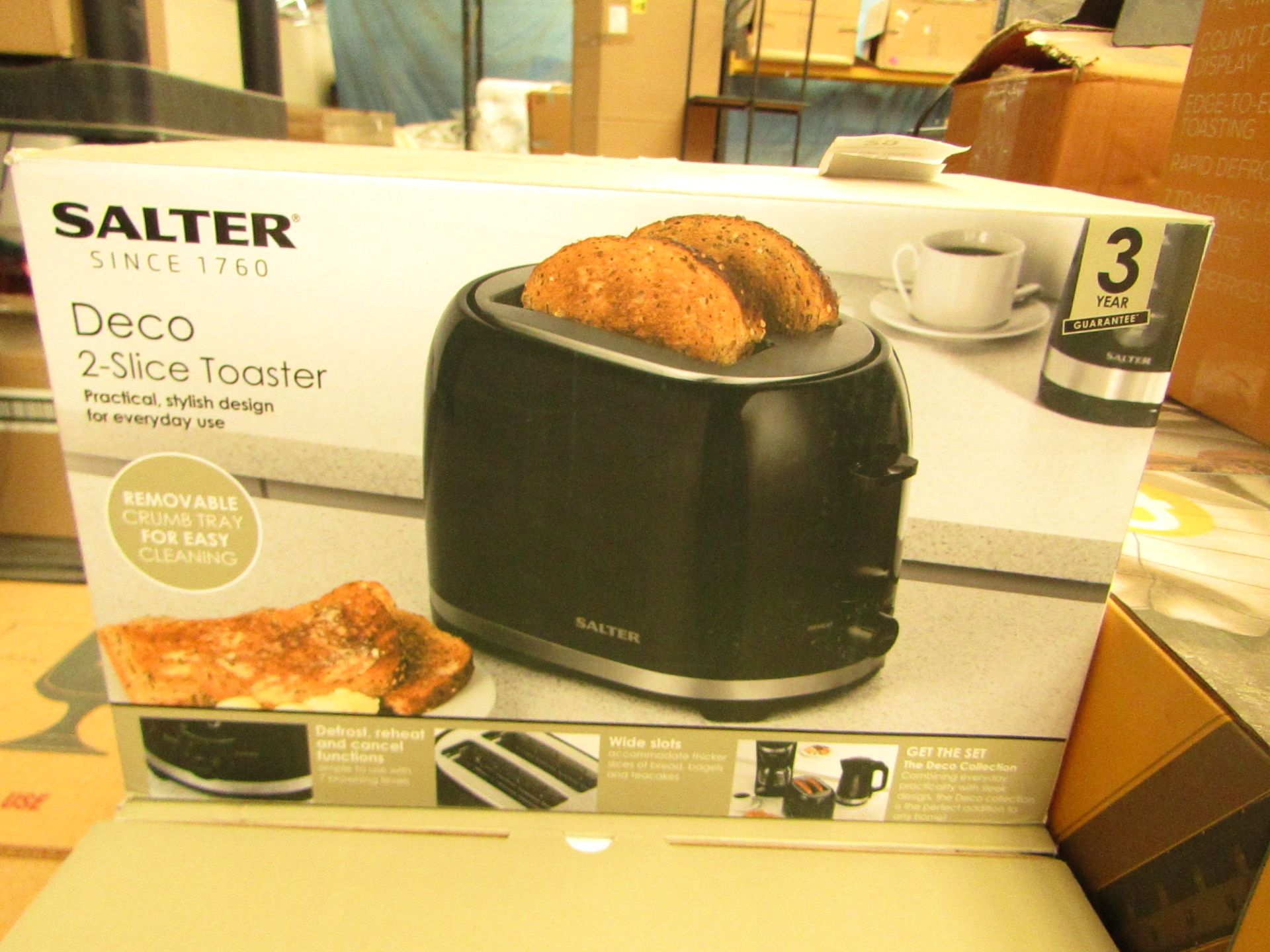 Salter - Deco 2-Slice Toaster - Stylish Design - Untested & Boxed.