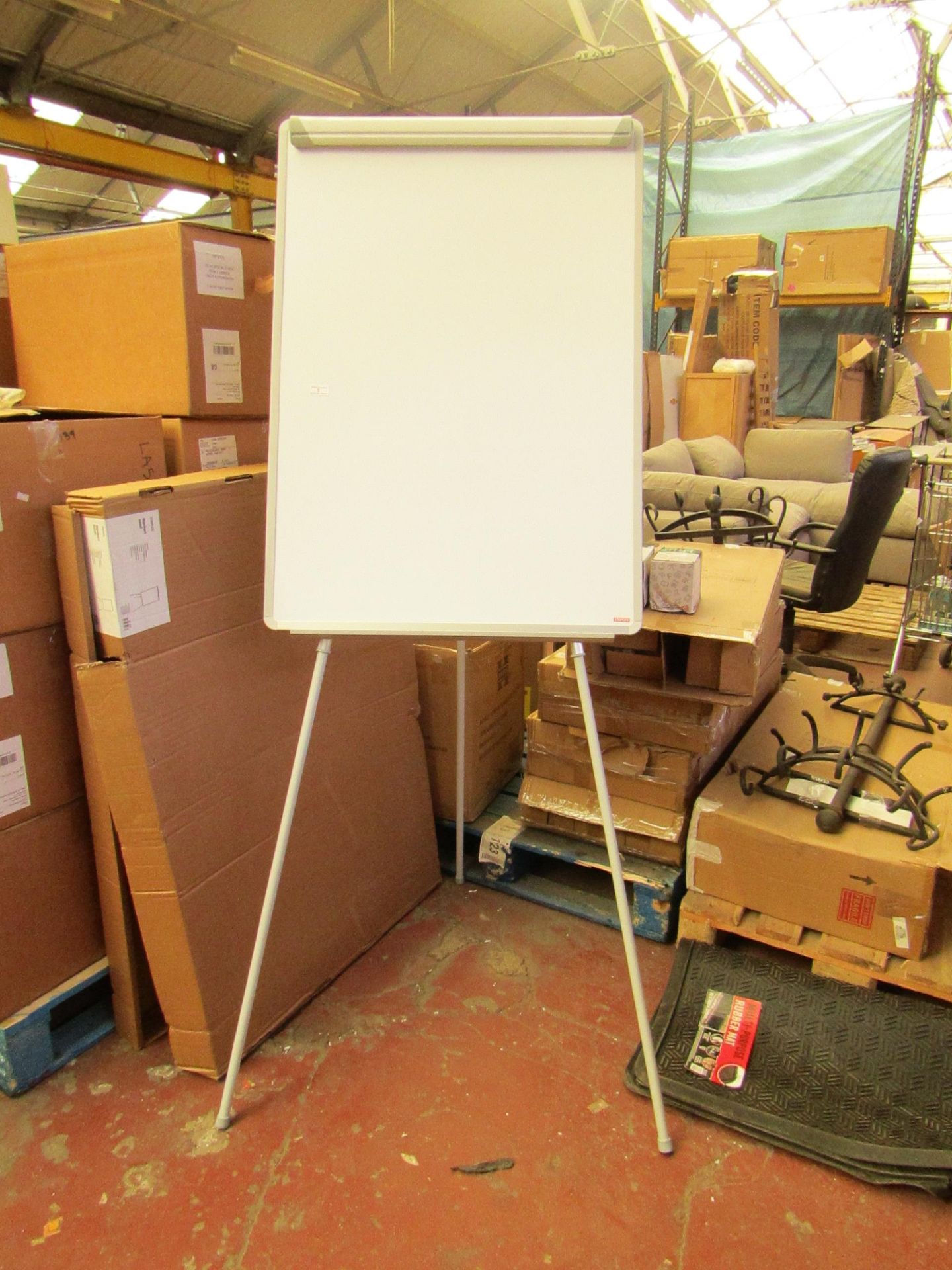 Staples - Flipchart Easel Large Tripod Style Whiteboard - Good Condition & Boxed.