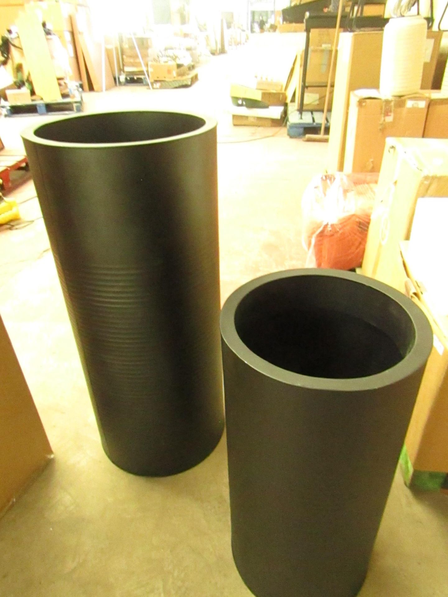 | 1X | MADE.COM DAYO SET OF TWO TALL RIBBED PLANTERS, BLACK | UNCHECKED & BOXED | RRP £99 |