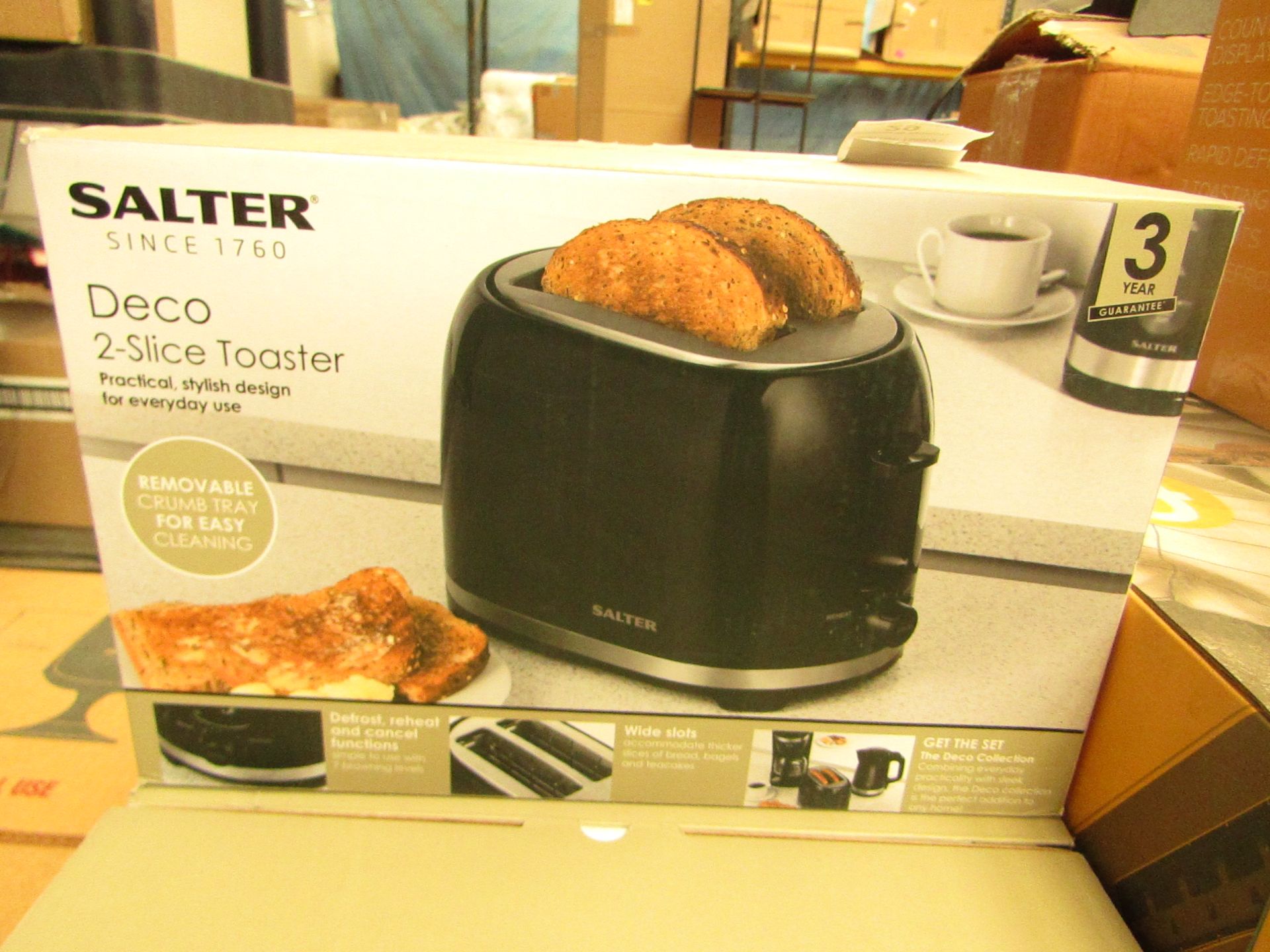 Salter - Deco 2-Slice Toaster - Stylish Design - Untested & Boxed.