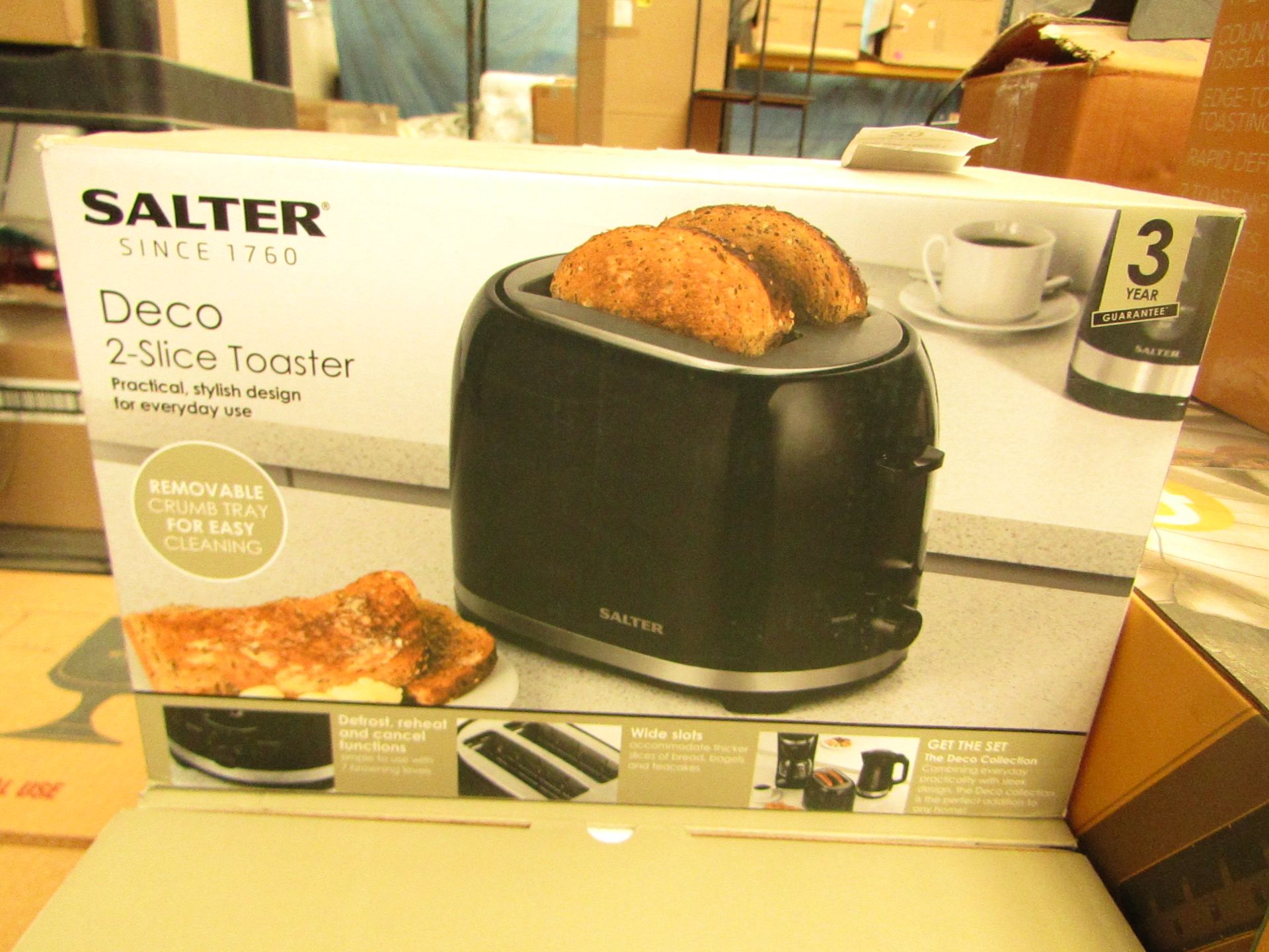 Salter - Deco 2-Slice Toaster - Stylish Design - Untested & Boxed.